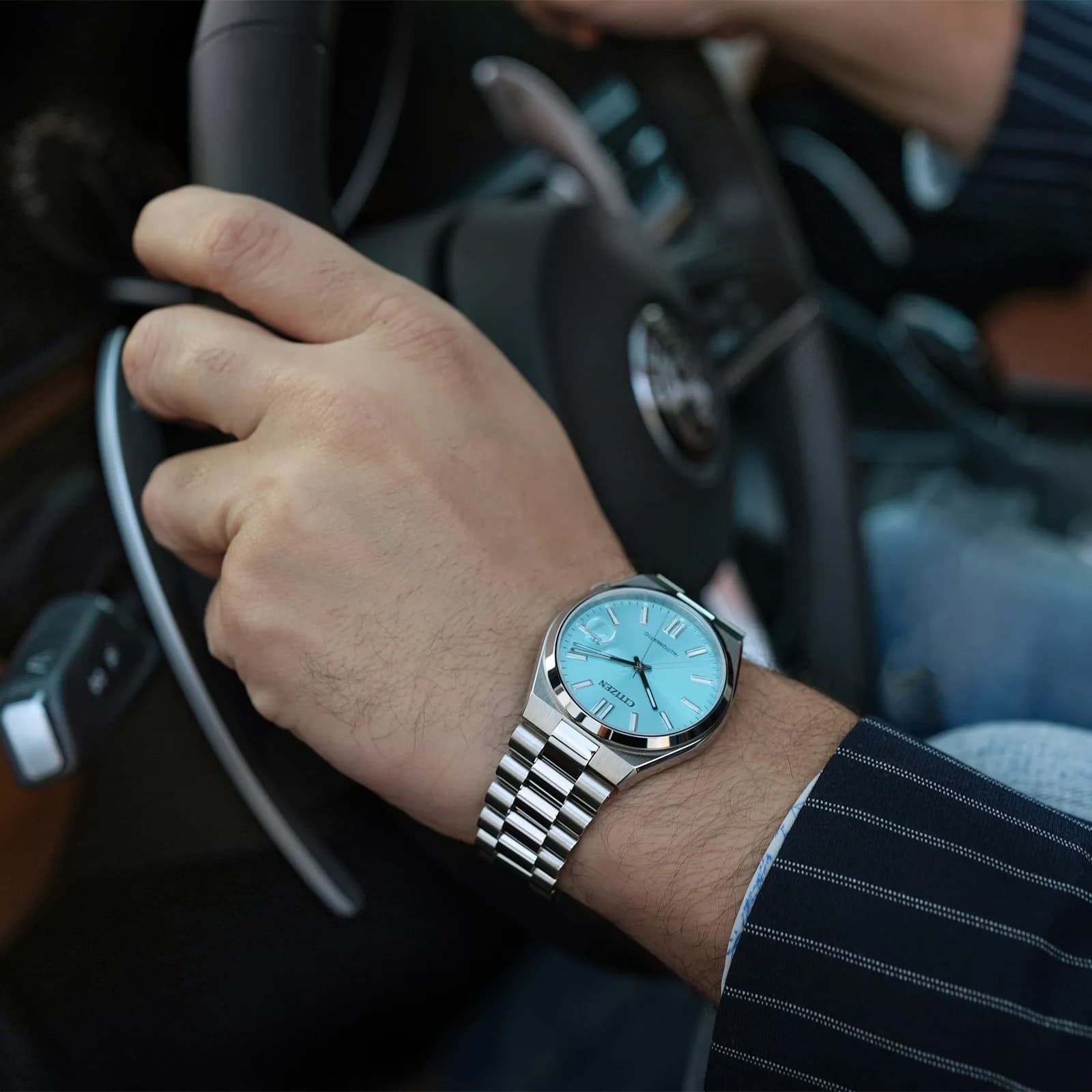 Citizen Tsuyosa automatisk herr - ljusblå NJ0151-88M 4