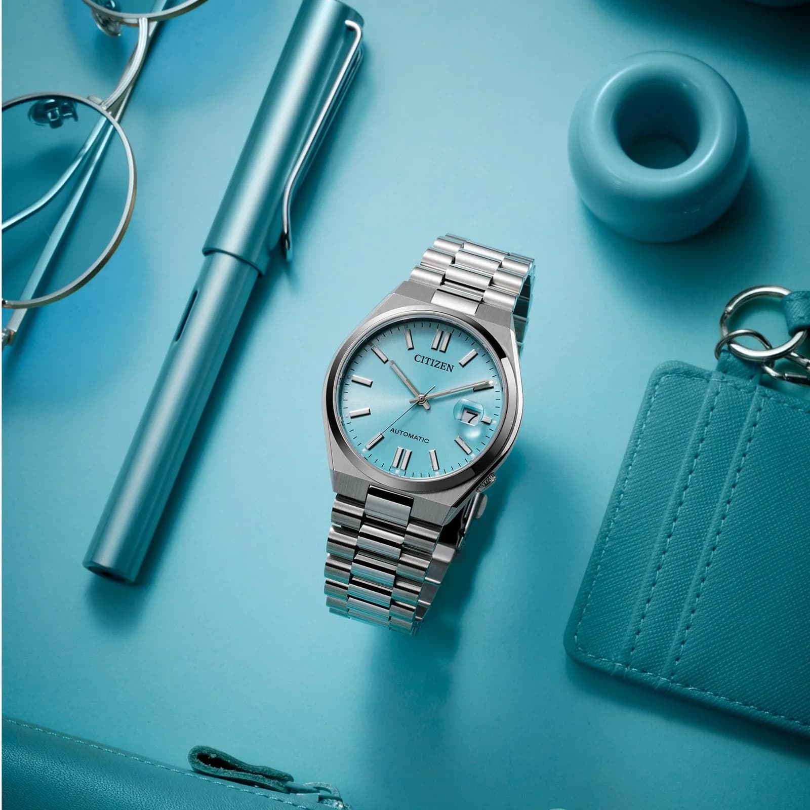 Citizen Tsuyosa automatisk herr - ljusblå NJ0151-88M 7