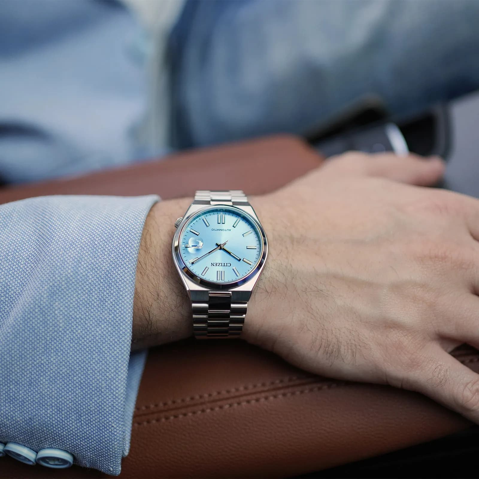 Citizen Tsuyosa automatisk herr - ljusblå NJ0151-88M 9