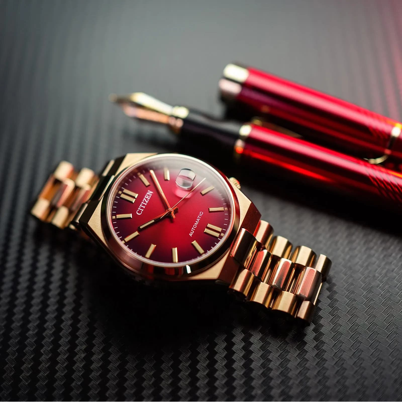 Citizen Tsuyosa automatisk herr - guld/röd NJ0153-82X 3