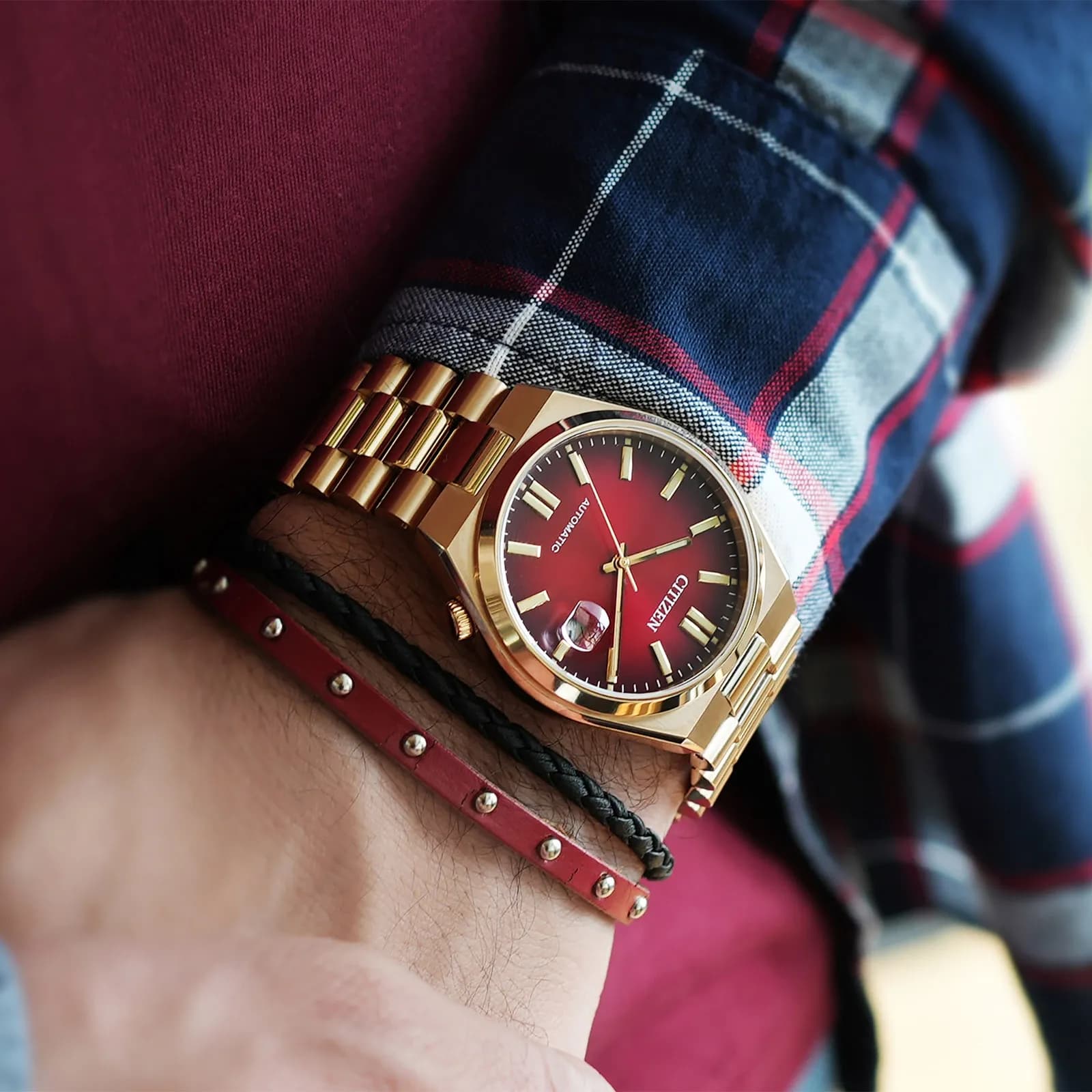 Citizen Tsuyosa automatisk herr - guld/röd NJ0153-82X 7