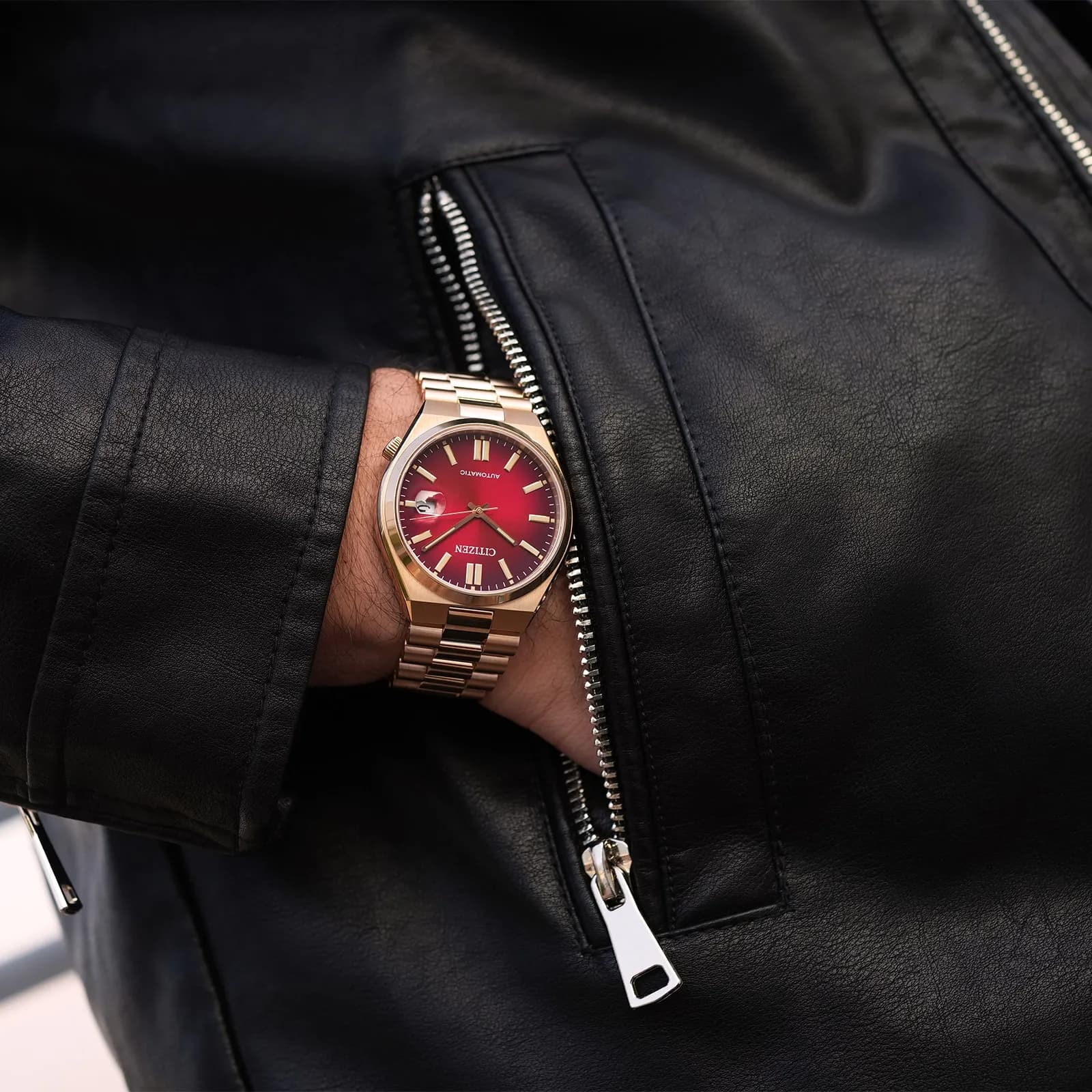 Citizen Tsuyosa automatisk herr - guld/röd NJ0153-82X 9