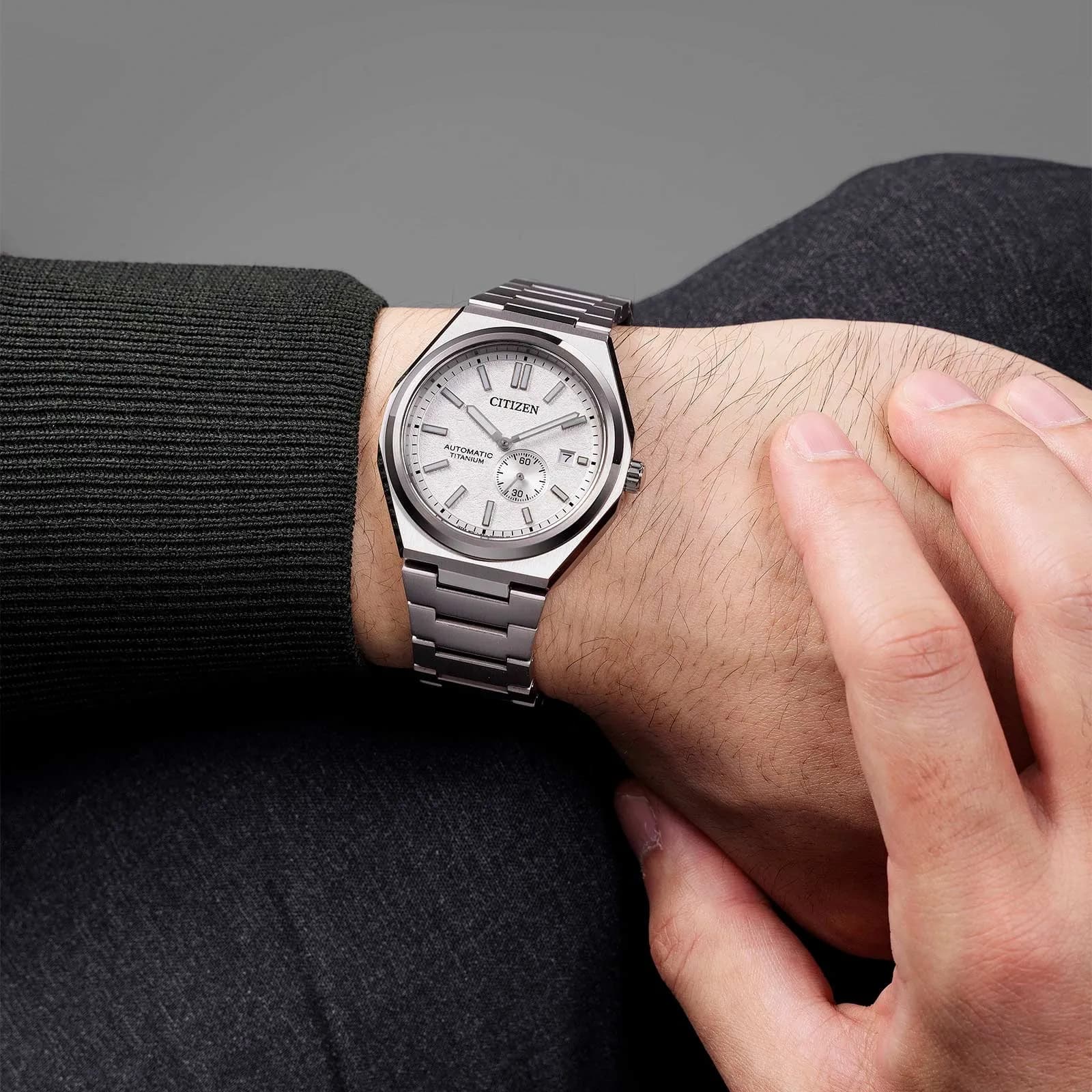 Citizen Super Titanium automatisk - stål/vit NJ0180-80A 6