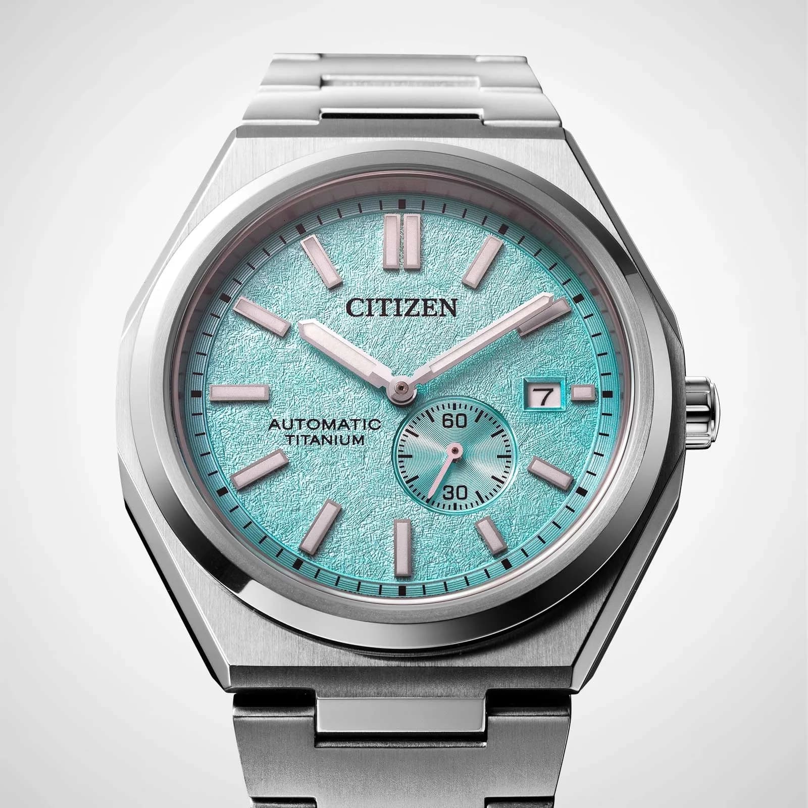 Citizen Super Titanium automatisk - stål/ljusblå NJ0180-80M 4