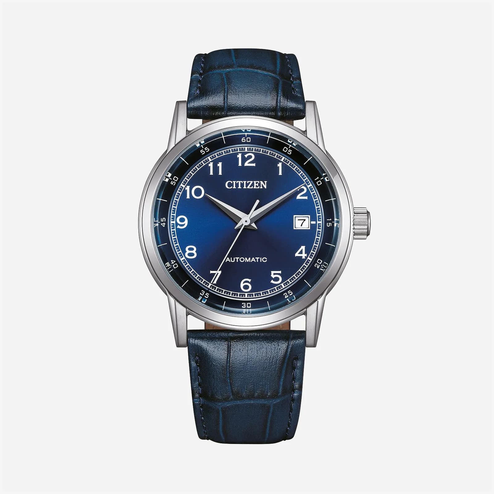 Citizen Automatic Blå/Blå, Läderband - NJ0210-13L