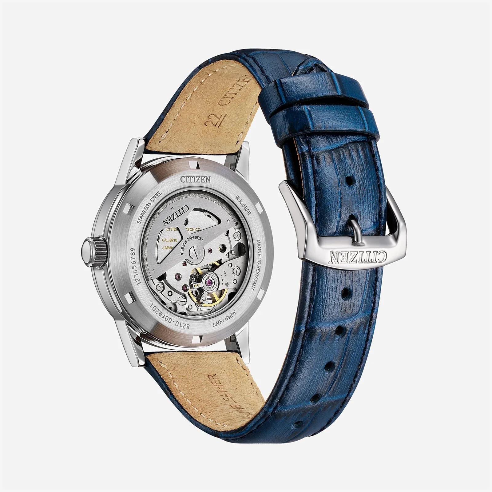 Citizen Automatic Blå/Blå, Läderband - NJ0210-13L 2