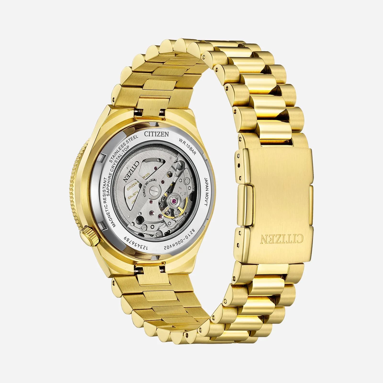 Citizen Automatic Grön/Guld, Stållänk - NJ0232-53X 2