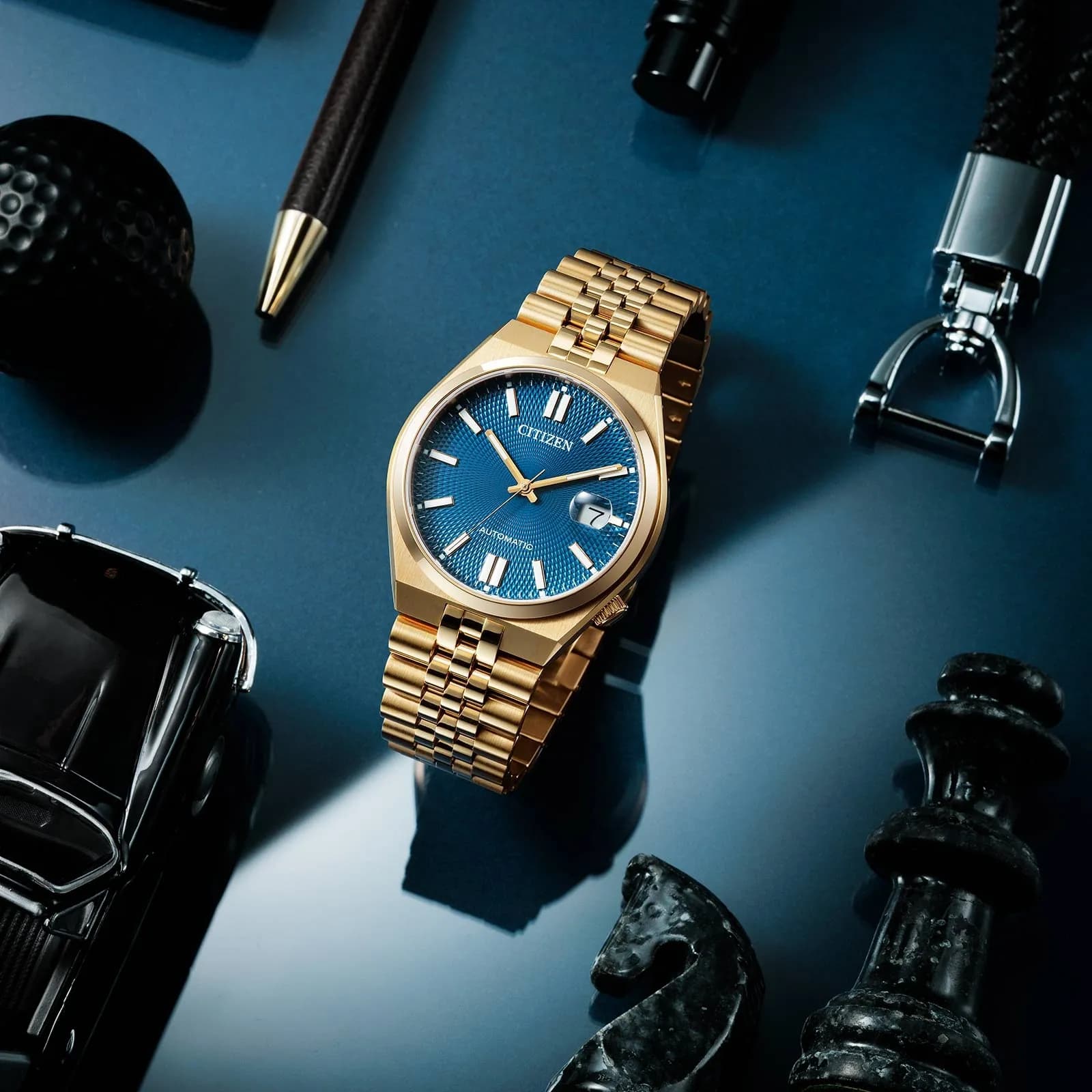 Citizen Tsuyosa 60 Automatic - guld/blå 40mm NK0023-57L 7
