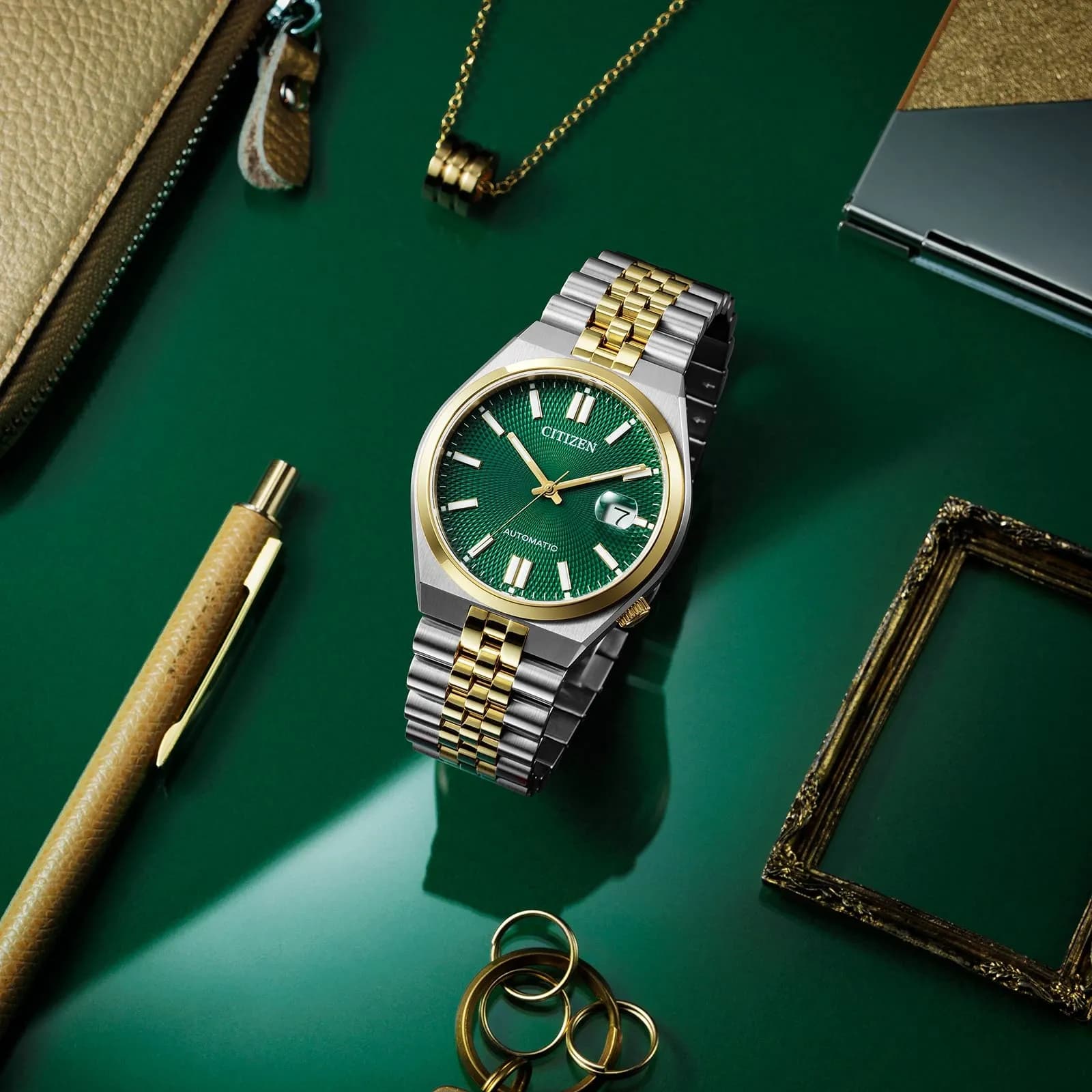 Citizen Tsuyosa 60 Automatic - bicolor/grön 40mm NK0024-54X 5