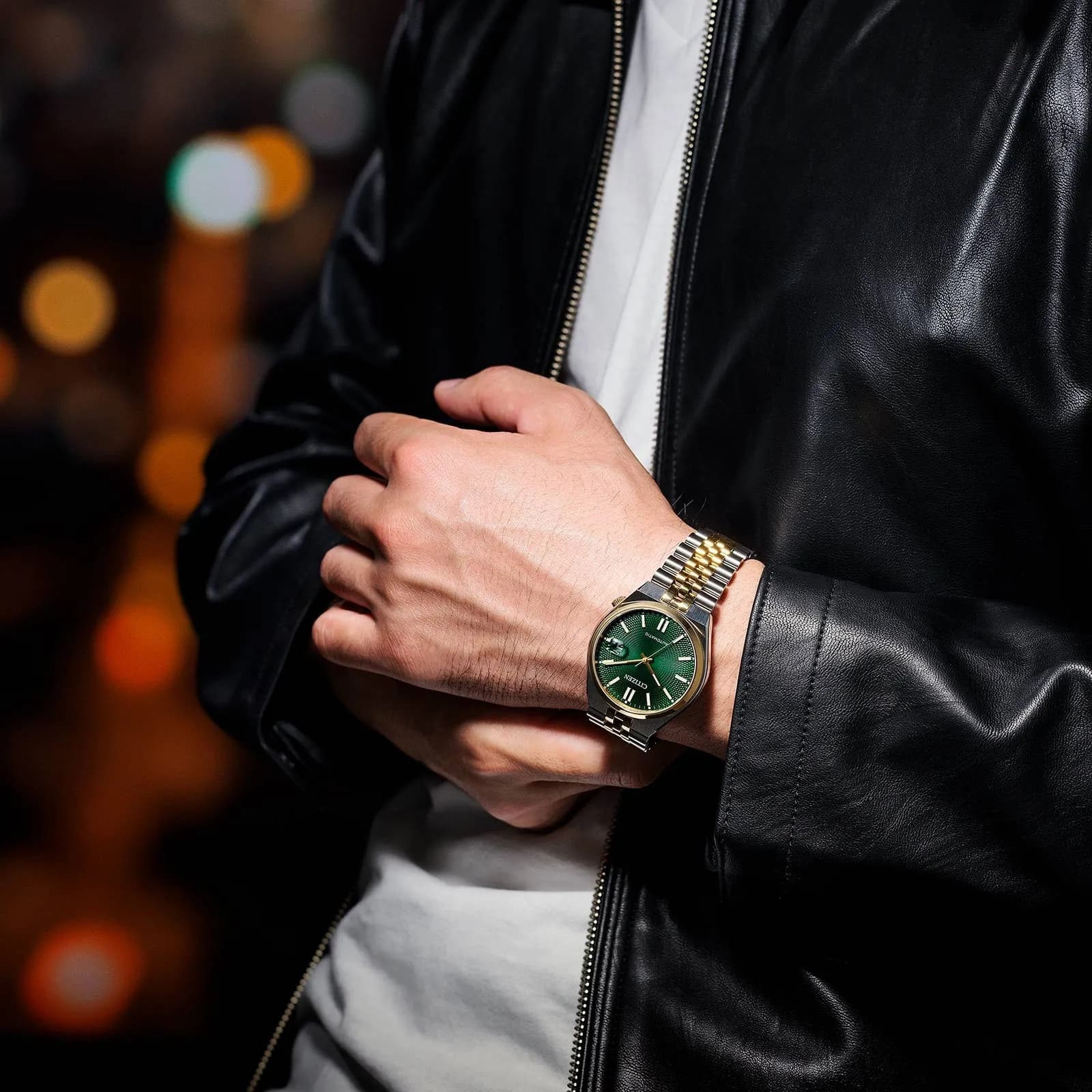 Citizen Tsuyosa 60 Automatic - bicolor/grön 40mm NK0024-54X 6