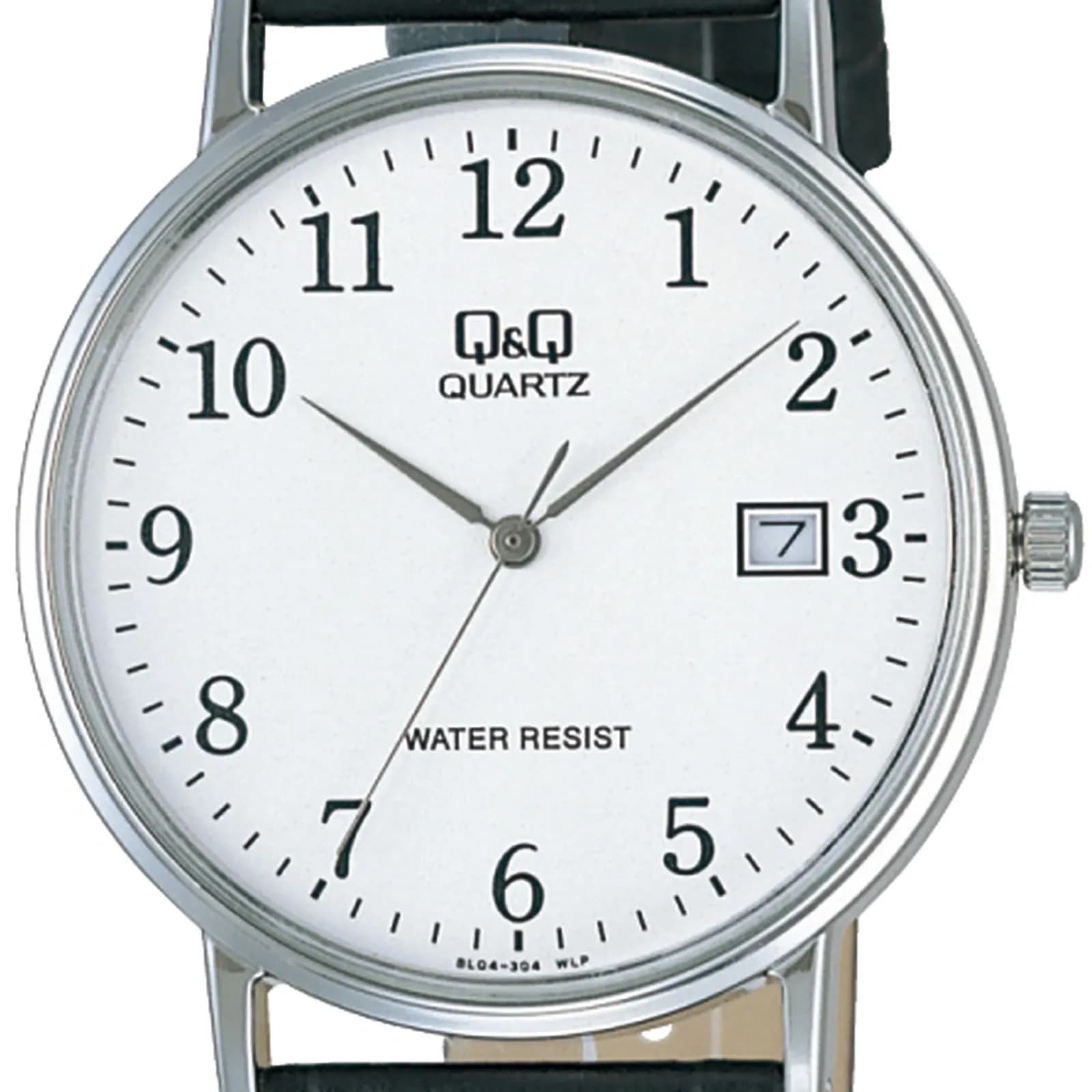 Q&Q herrklocka - svart/silver, datum, 36 mm 2