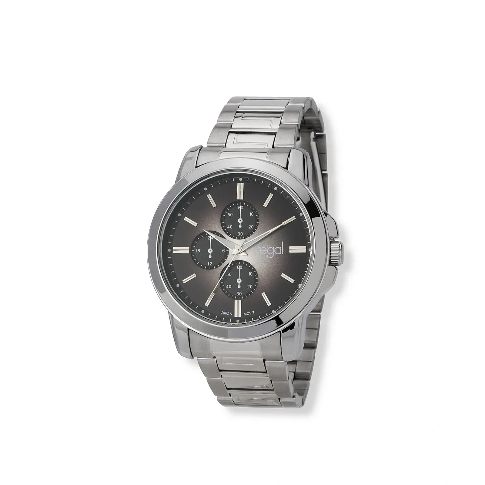 Regal herrklocka, metallband, svart/silver, 45 mm