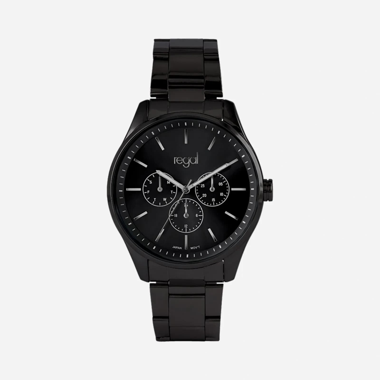 Regal herrklocka - metallband, svart, 42mm