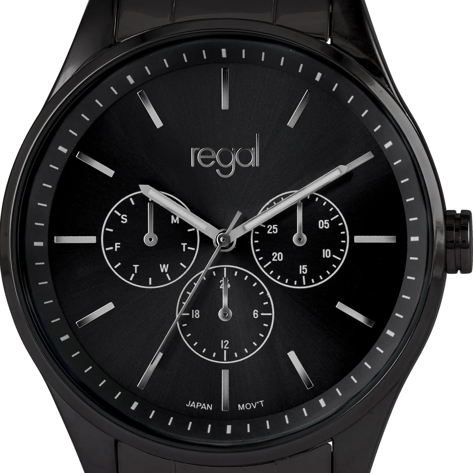 Regal herrklocka - metallband, svart, 42mm 2