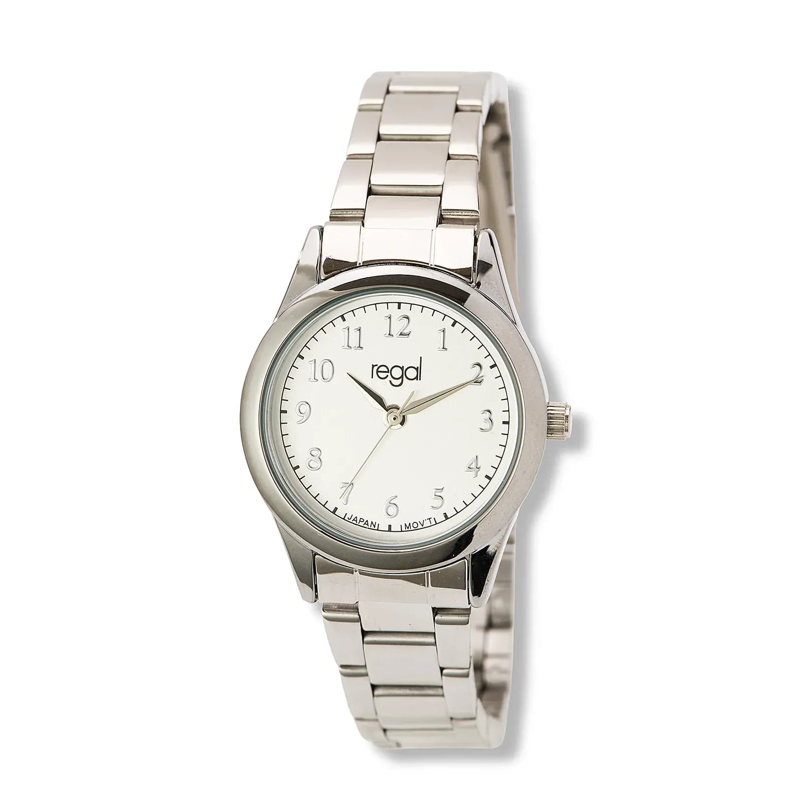 Regal damklocka vit/stål, metallband - R22684-112