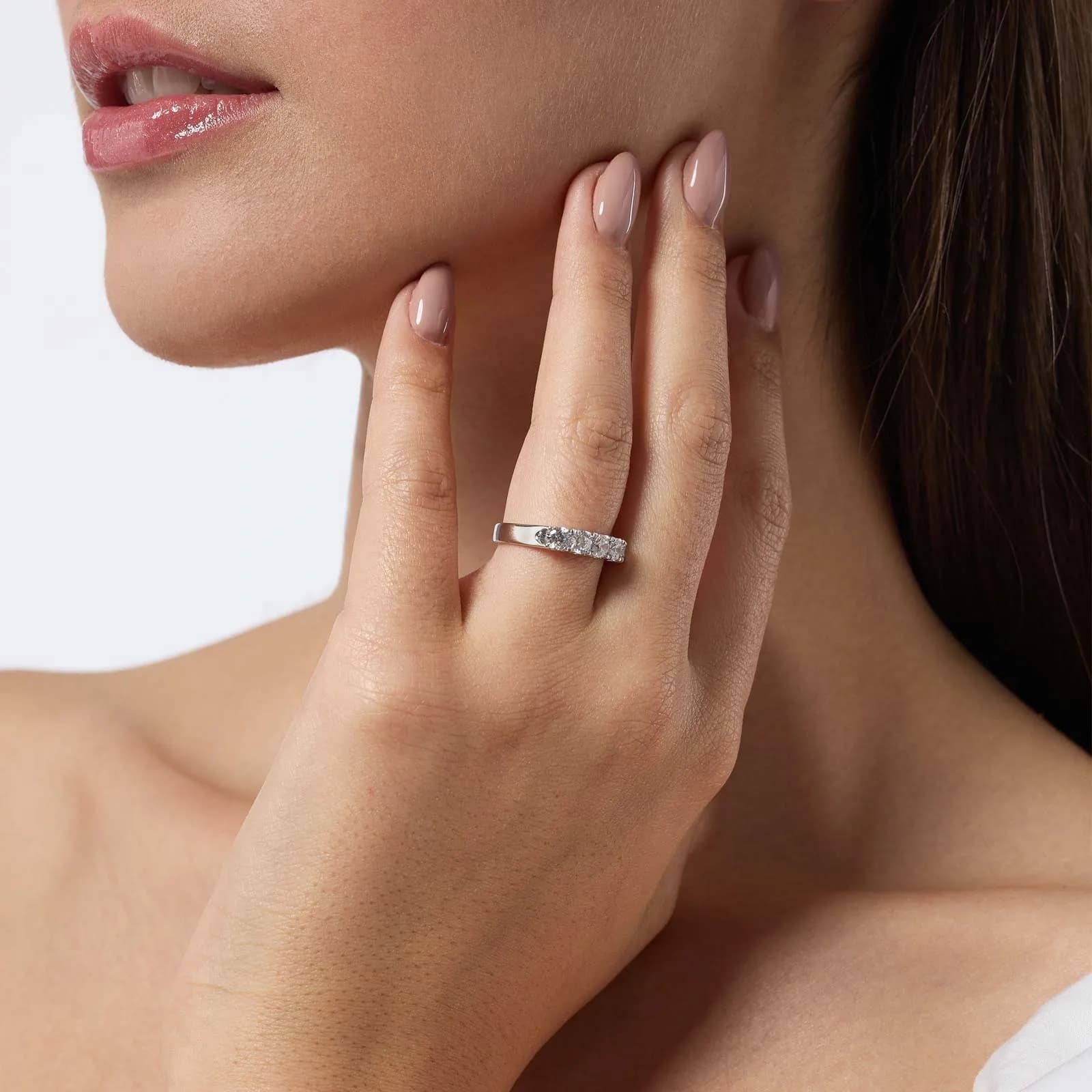 Alliansring Linda - 18k vitguld, labbodlade diamanter, 1 ct 2