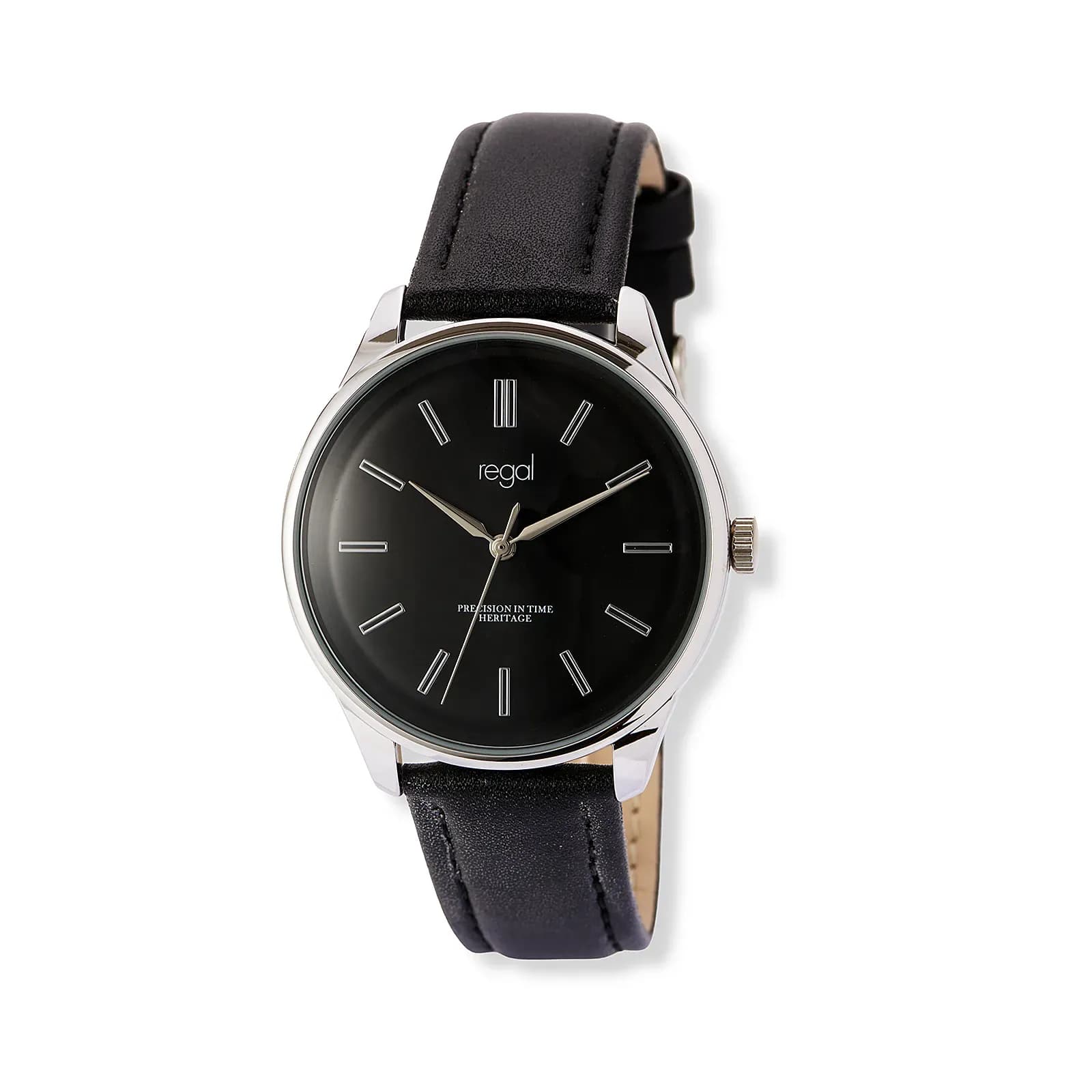 Regal herrklocka svart/silver, svart band - R25061-237