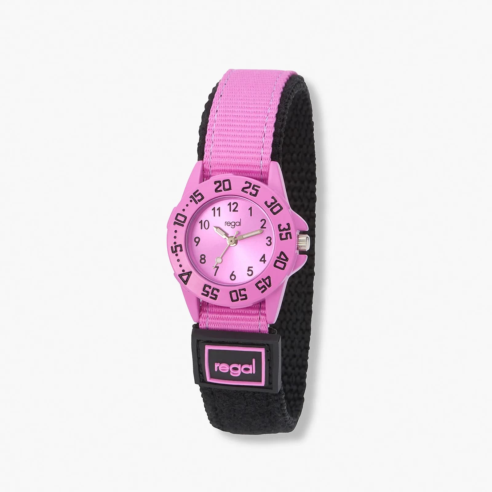 Regal barnklocka kardborreband, rosa 28 mm