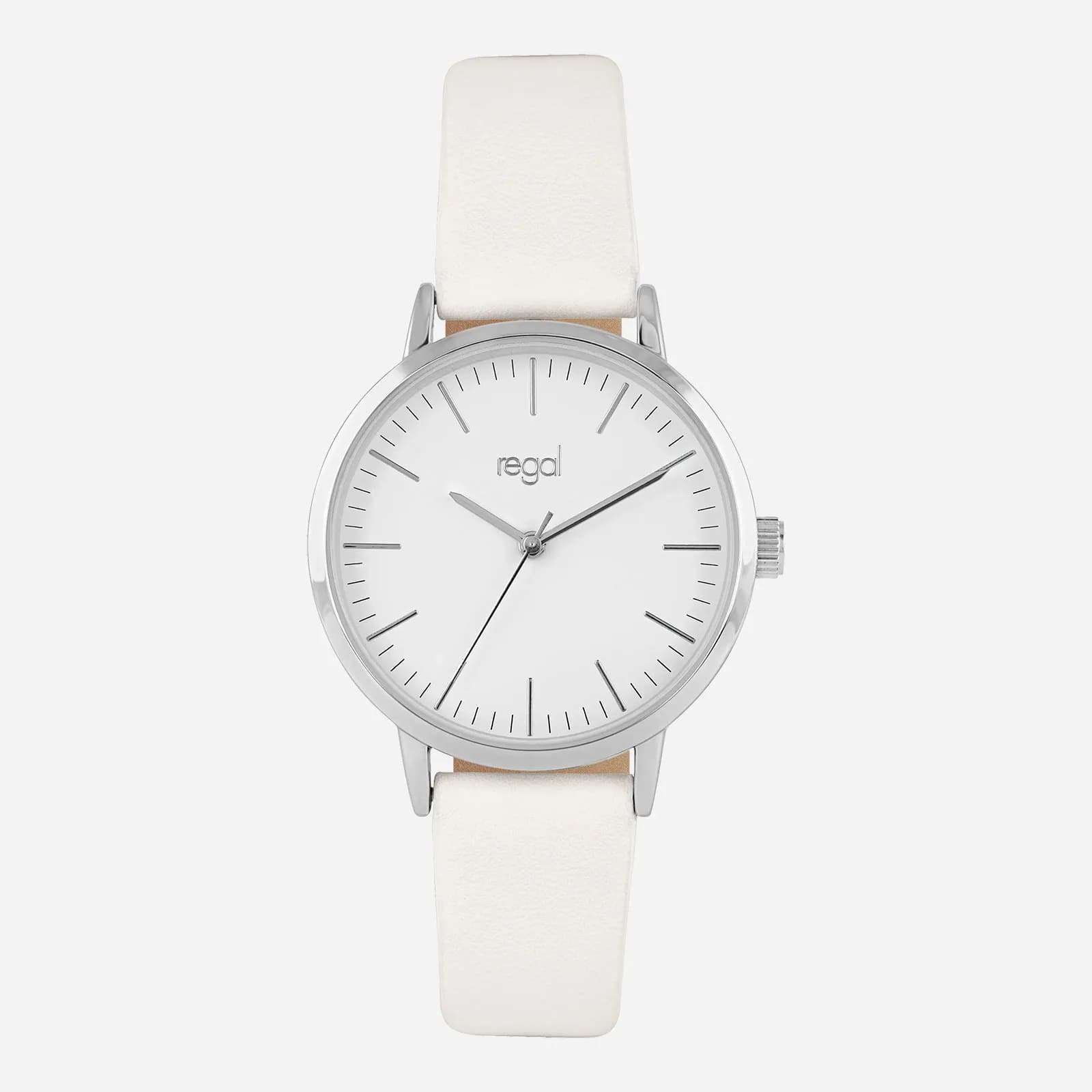 Regal damklocka - vitt band, index, silverton/vit, 36mm