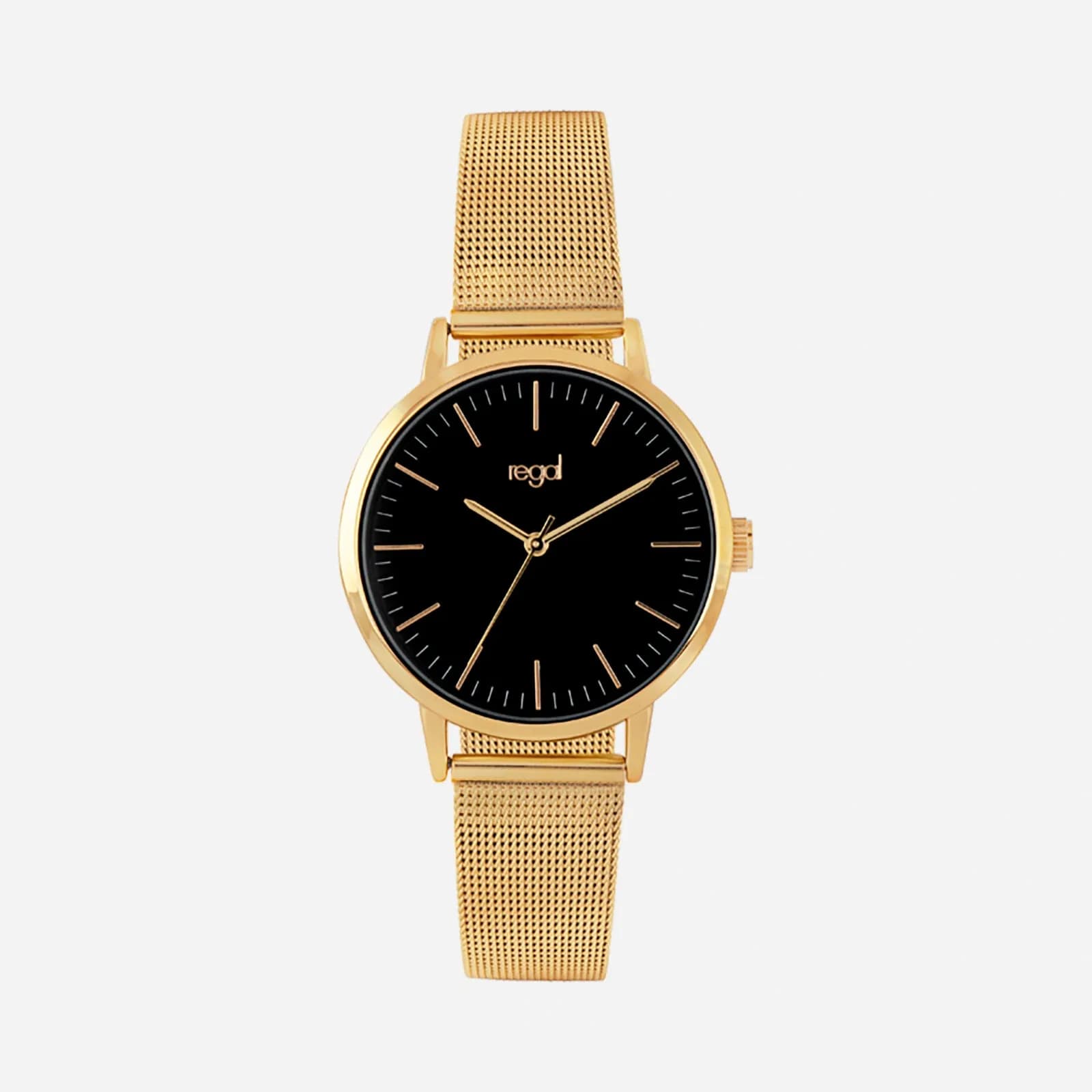 Regal damklocka - meshband, guldton/svart, 36mm