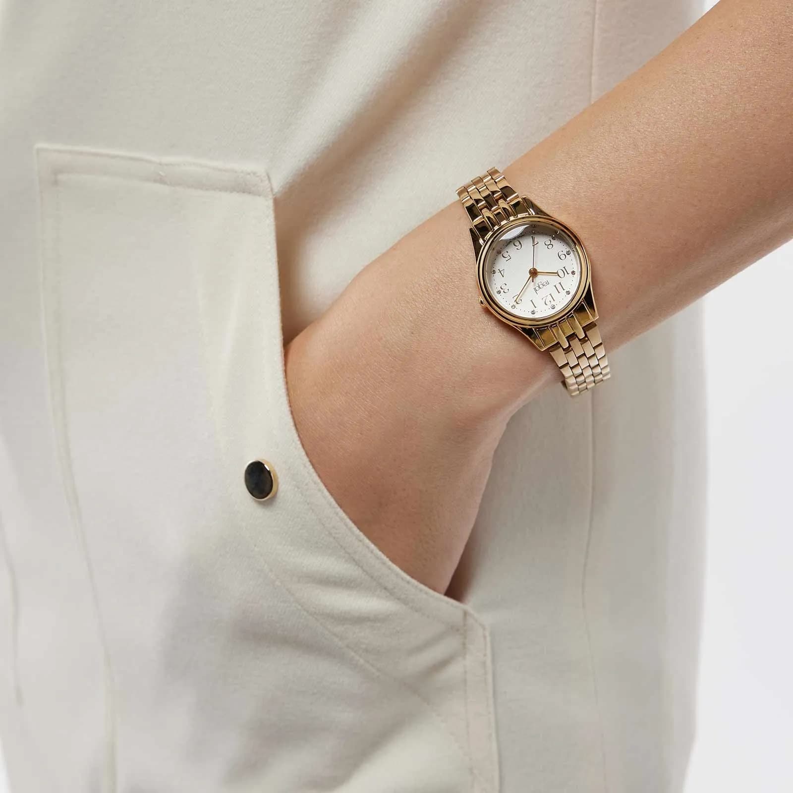 Regal damklocka - guld/vit, 28mm 4