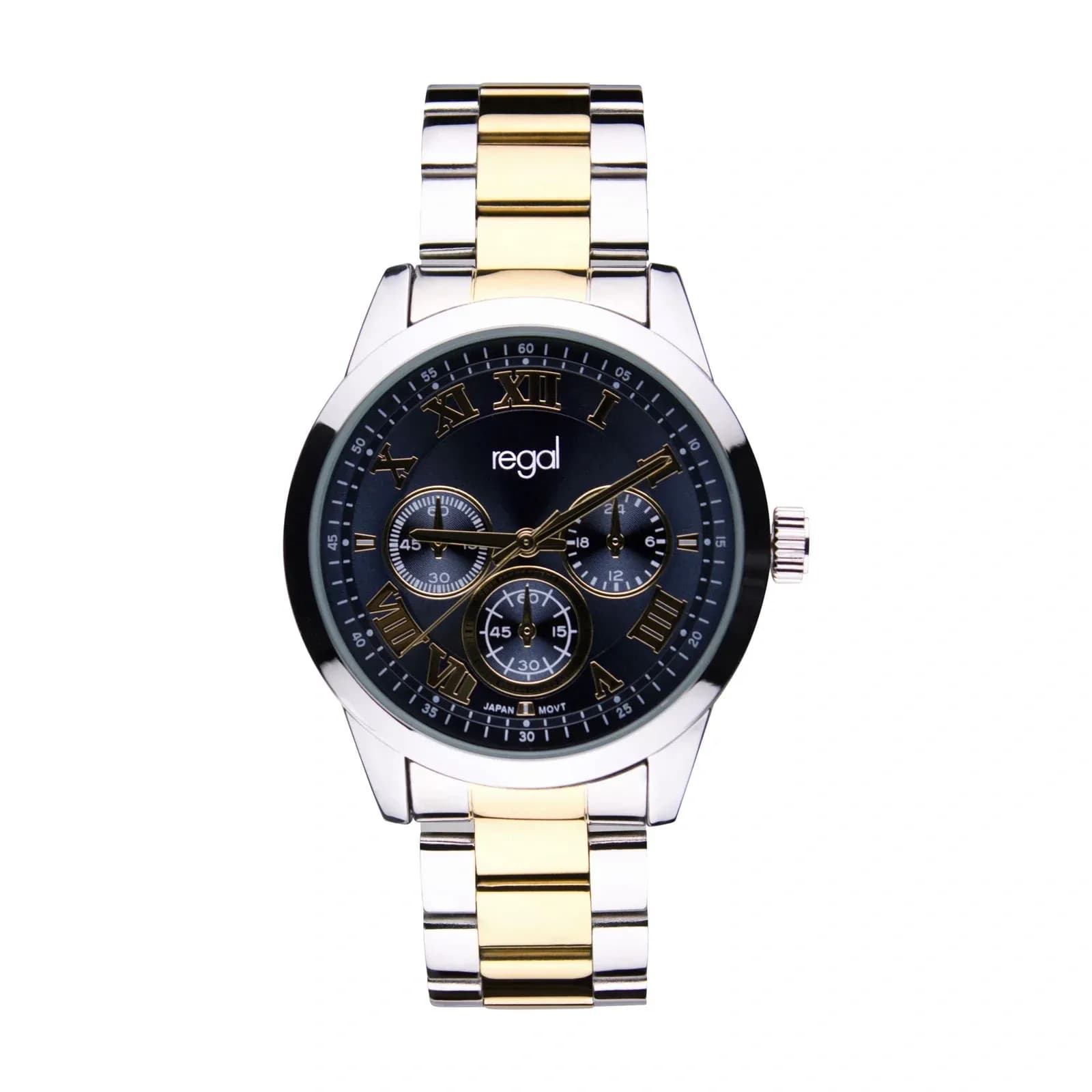 Regal herrklocka - metallband, bicolor/blå, 41mm
