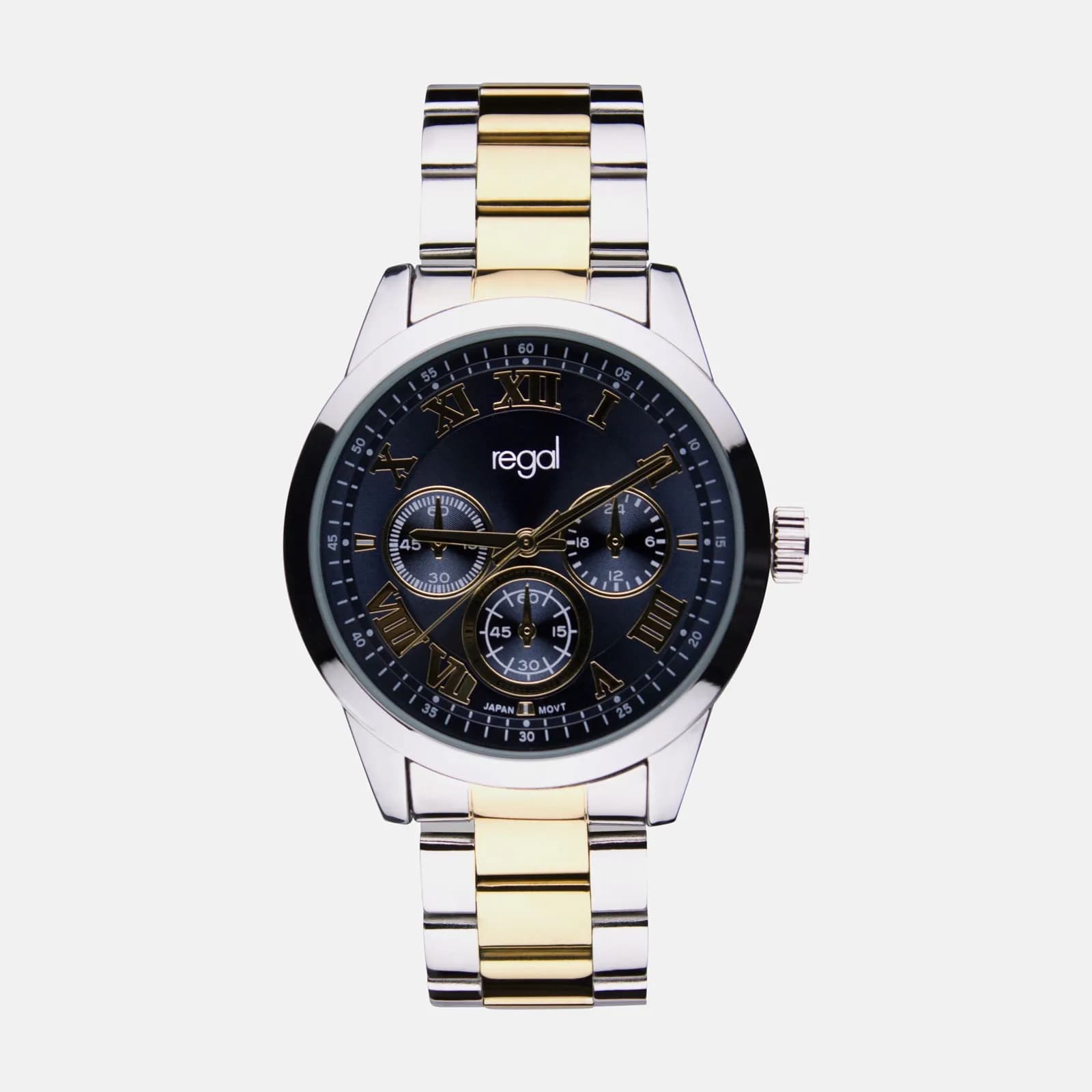 Regal herrklocka - metallband, bicolor/blå, 41mm