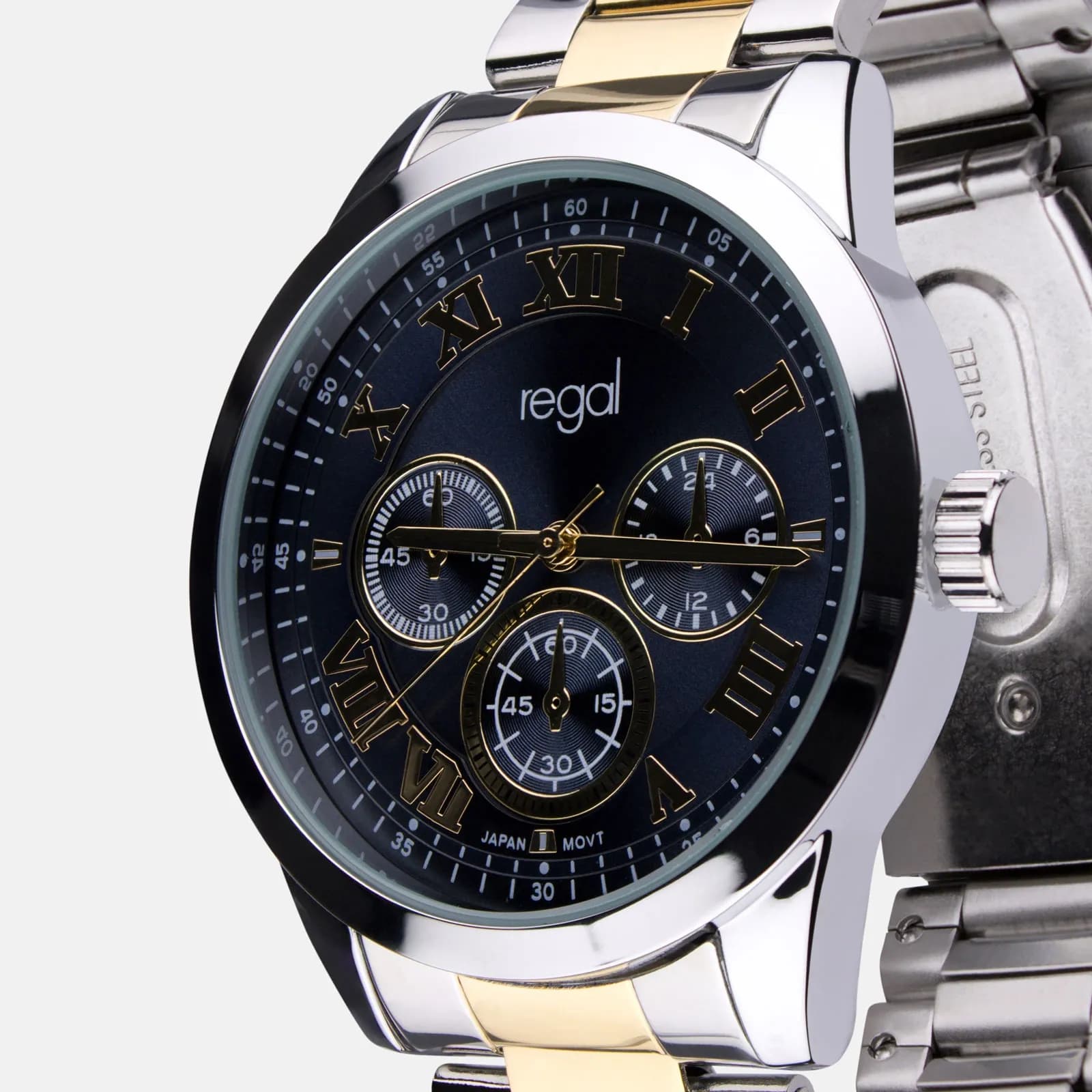 Regal herrklocka - metallband, bicolor/blå, 41mm 3