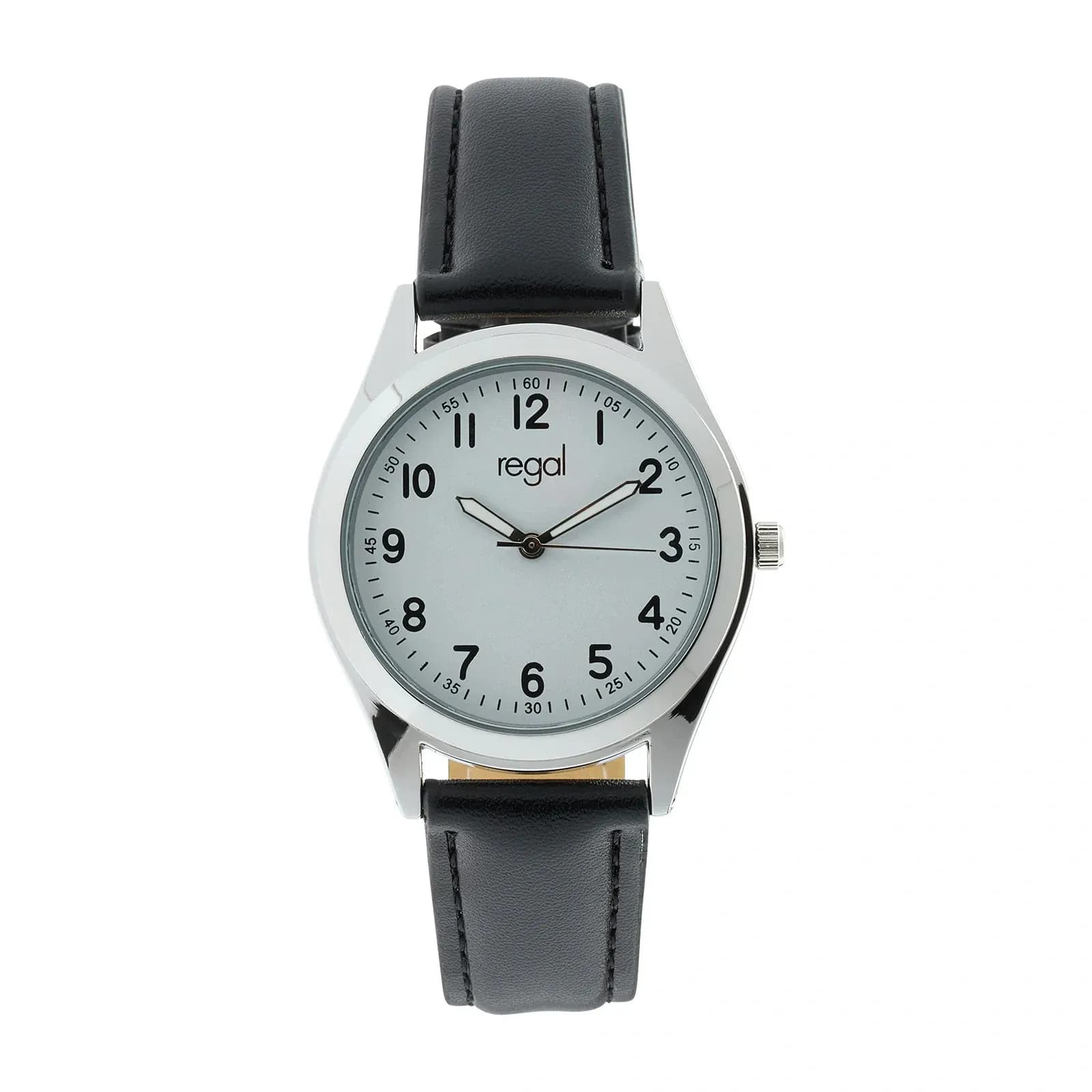 Regal Classic line - svart band, silverton/vit, 36mm