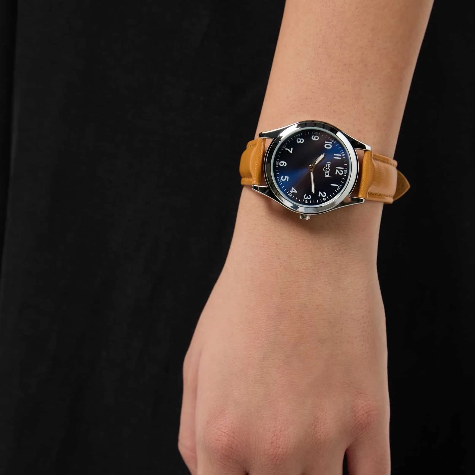 Regal Classic line - brunt band, silverton/svart, 36mm 2