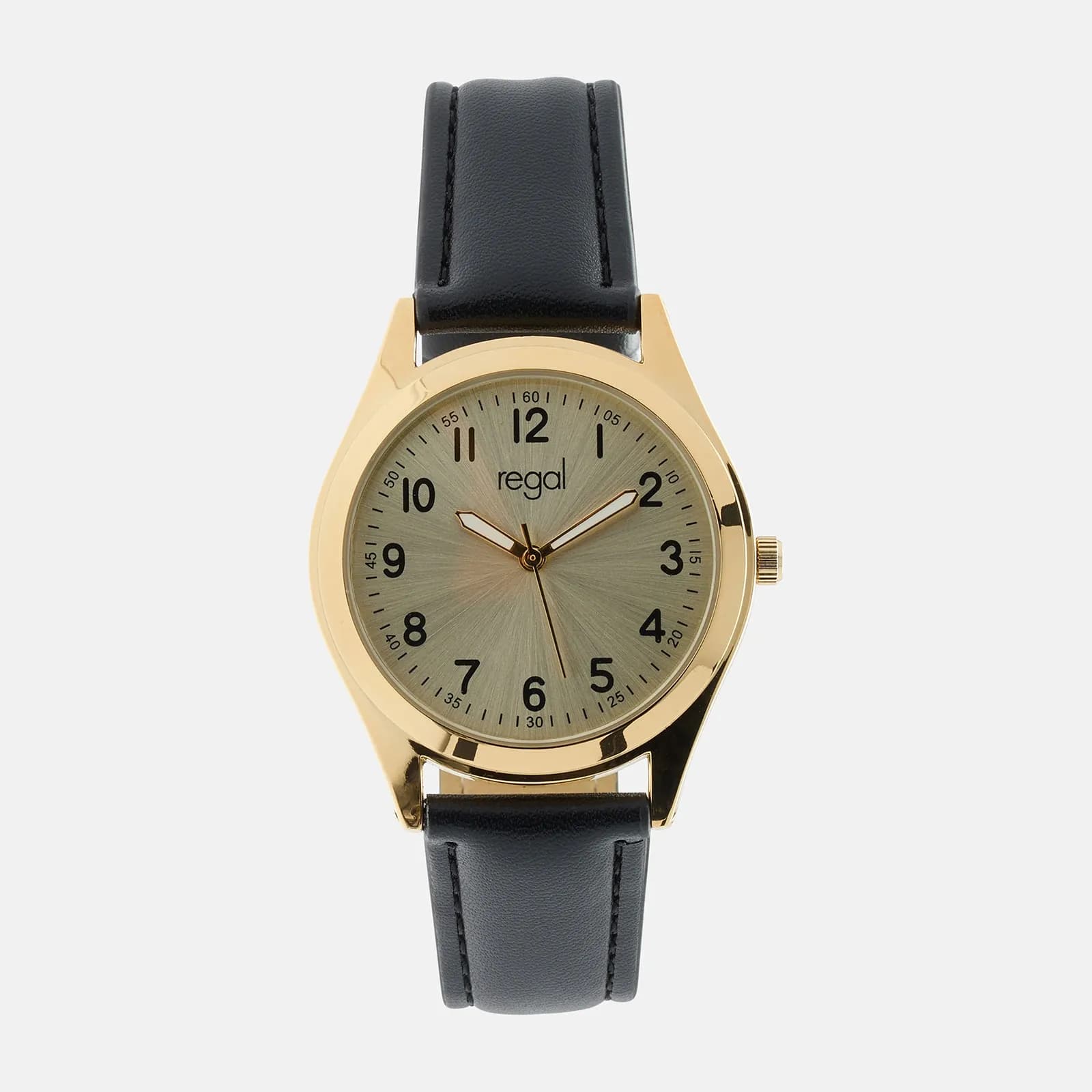 Regal Classic line - svart band, guldton, 36mm