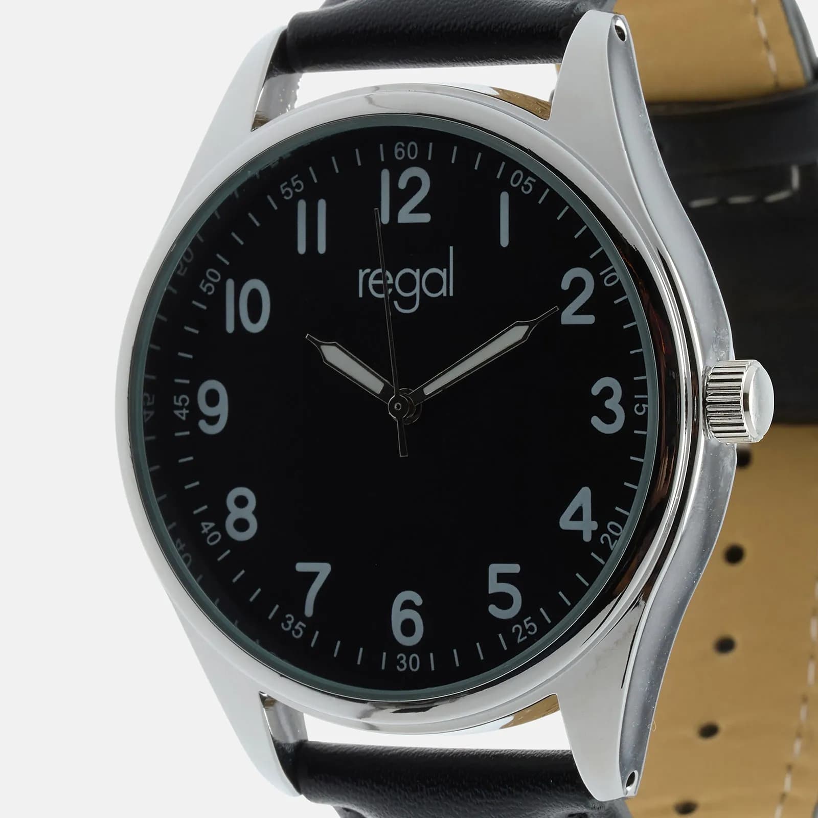 Regal herrklocka -  svart band, silverton/svart, 40mm 3