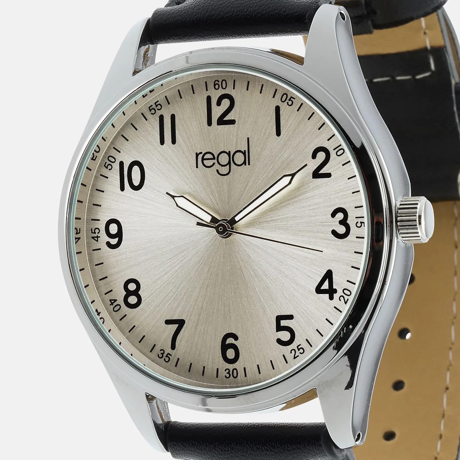 Regal herrklocka -  svart band, silverton, 40mm 4