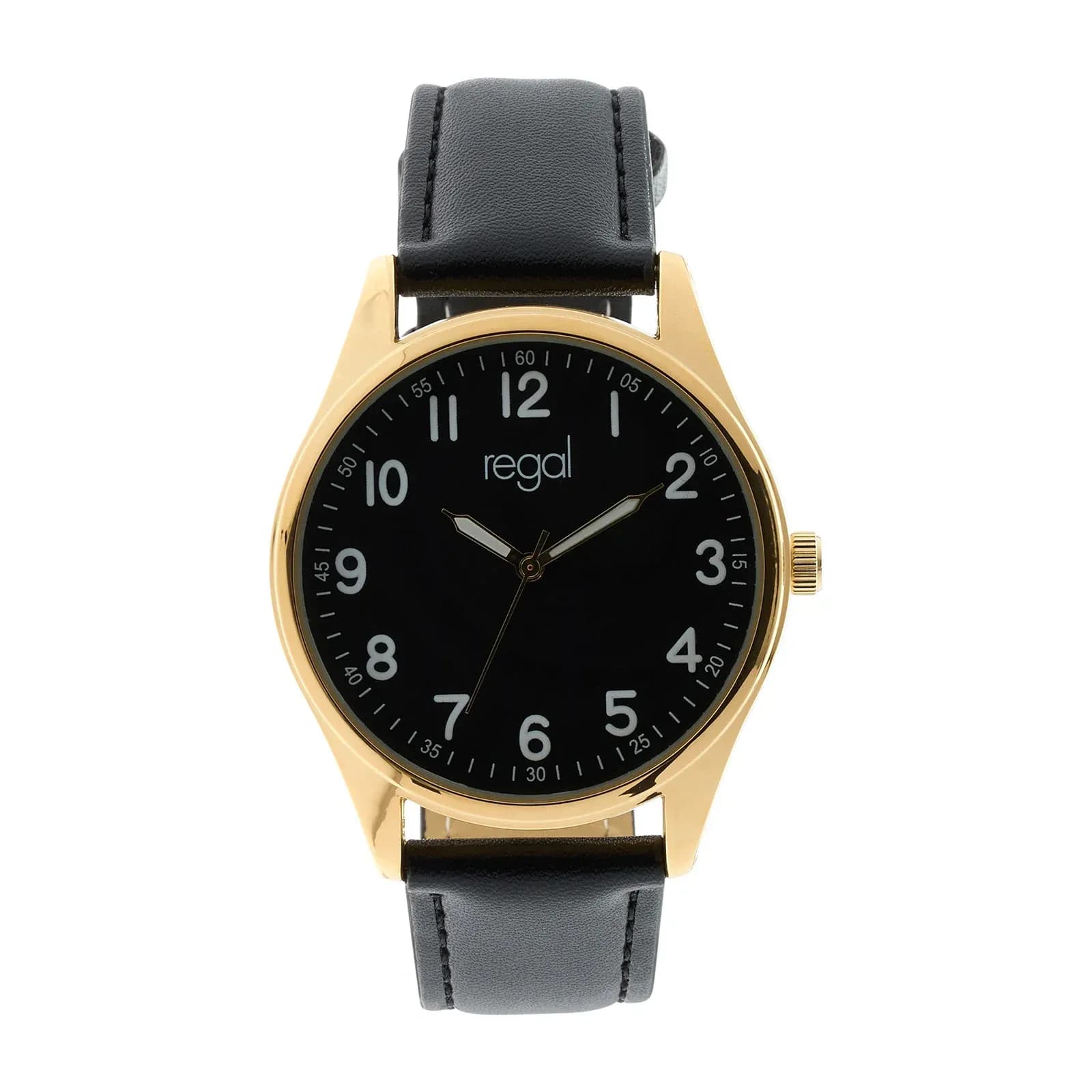 Regal herrklocka -  svart band, guldton,svart, 40mm