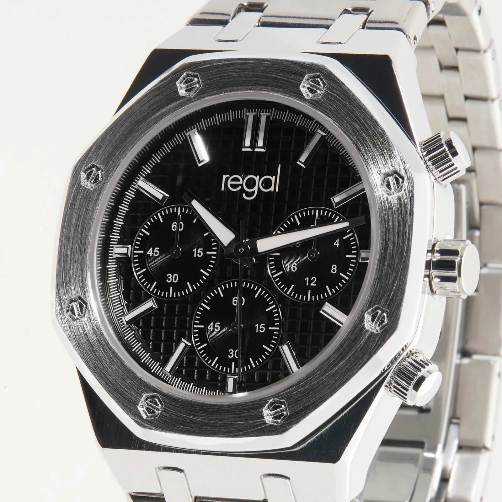 Regal herrklocka -  metallband, silverton/svart, 42mm 4