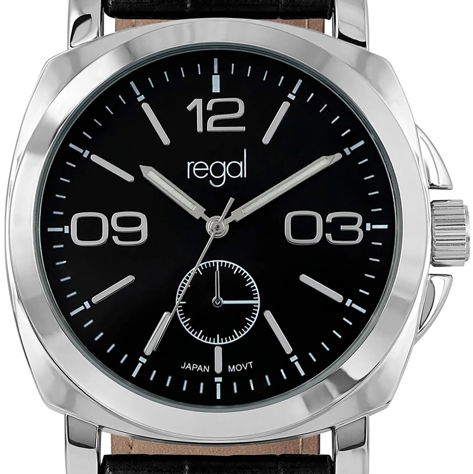 Regal herrklocka - svart band, silver/svart, 40 mm 2