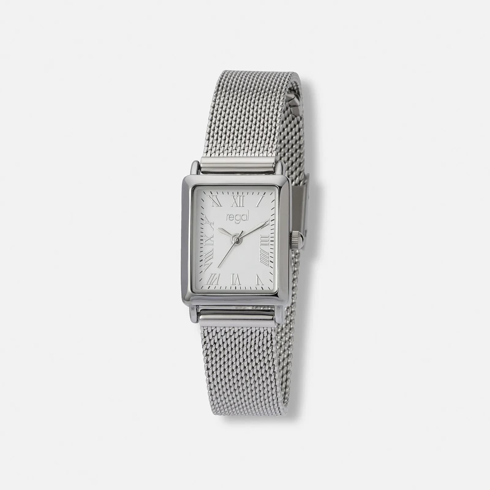 Regal damklocka silver/vit, rektangulär - 20x29 mm 1