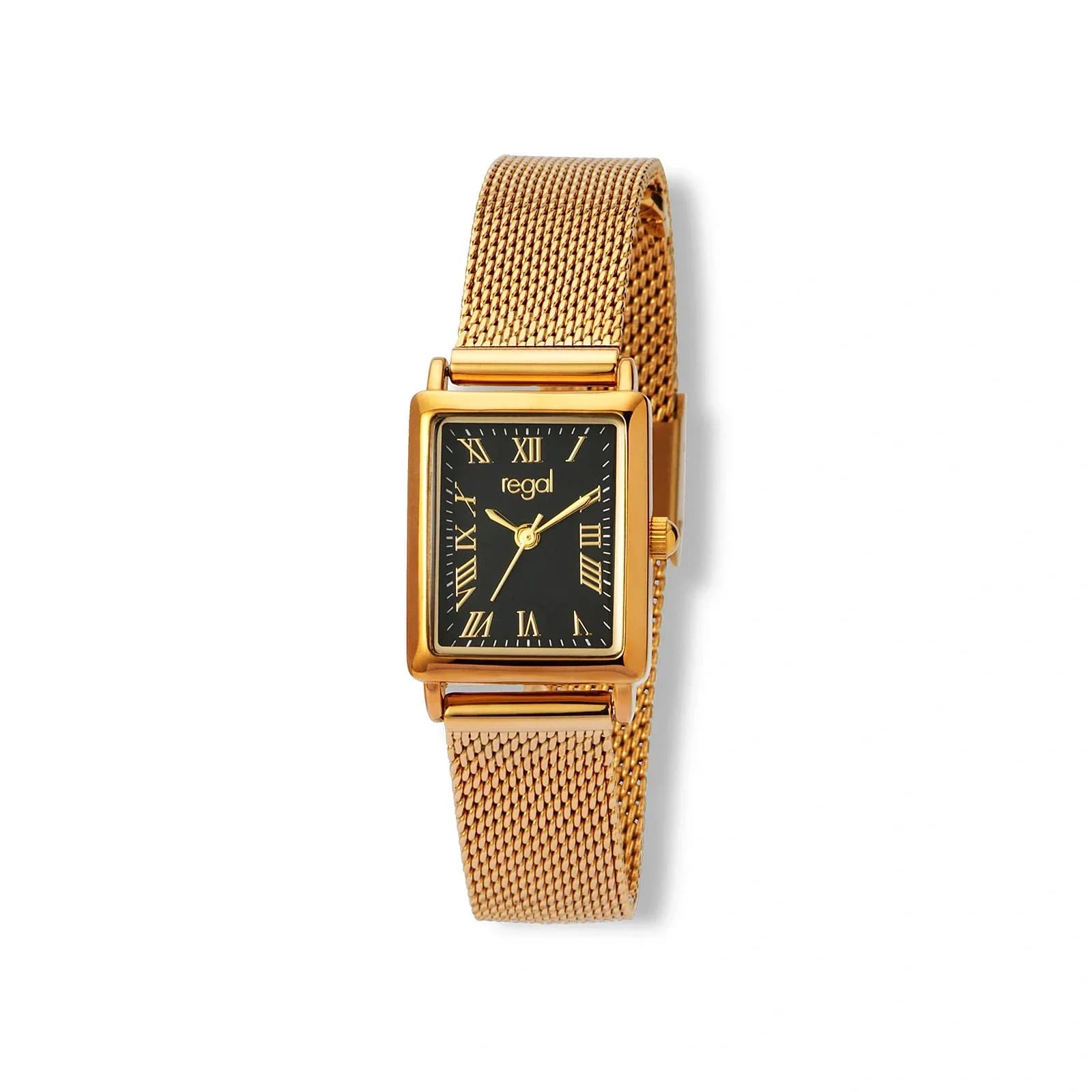 Regal damklocka guld/svart, rektangulär - 20x29 mm