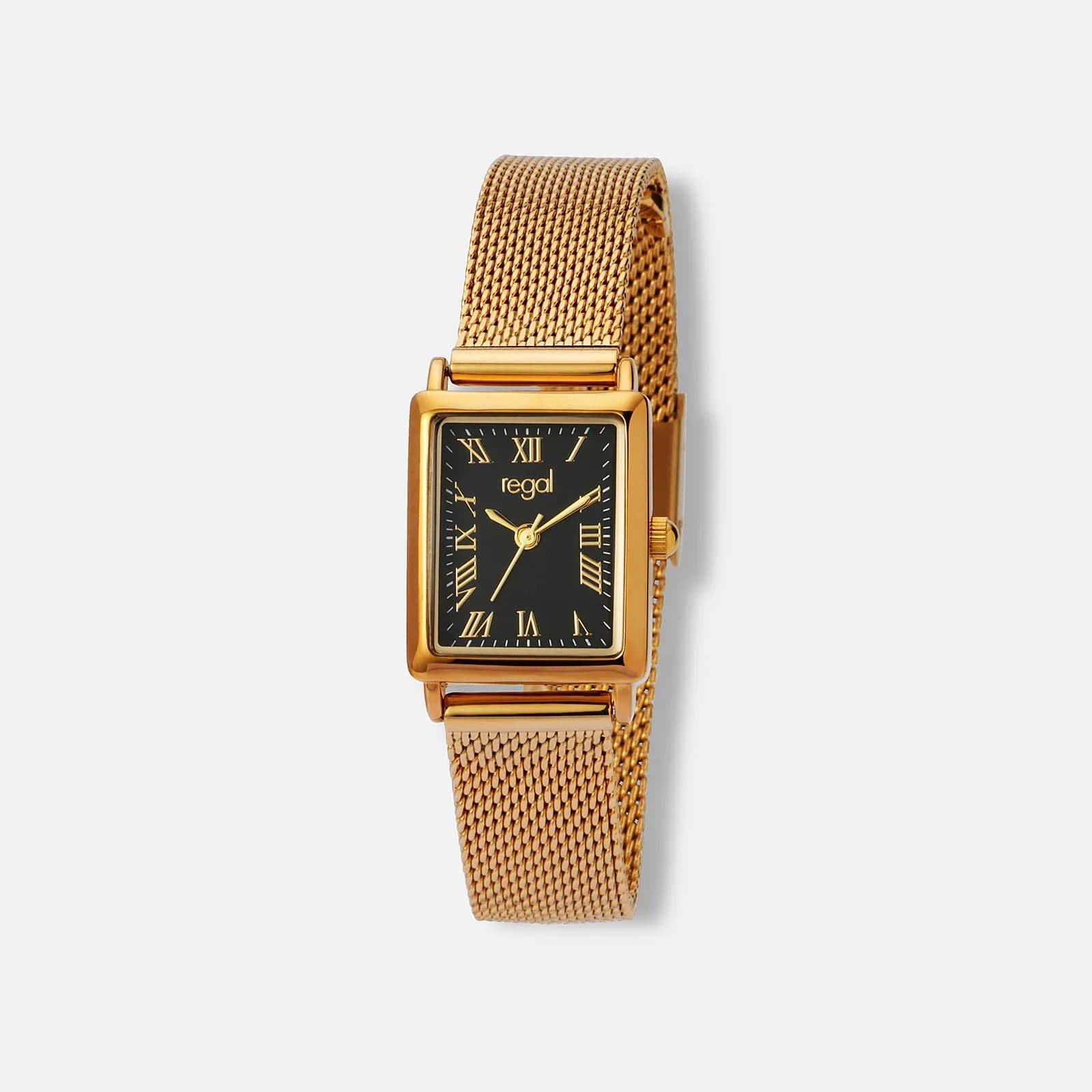 Regal damklocka guld/svart, rektangulär - 20x29 mm