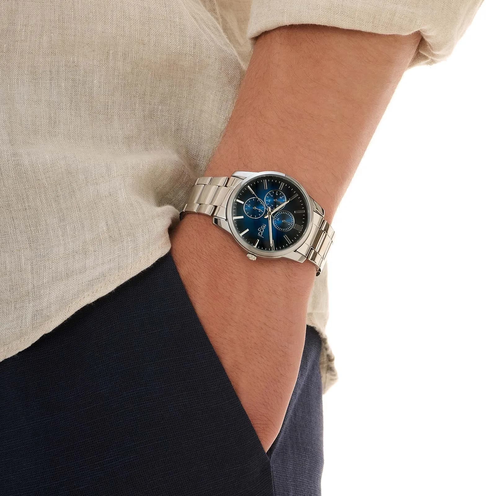 Regal herrklocka, metallband, blå/silver, 40 mm 2