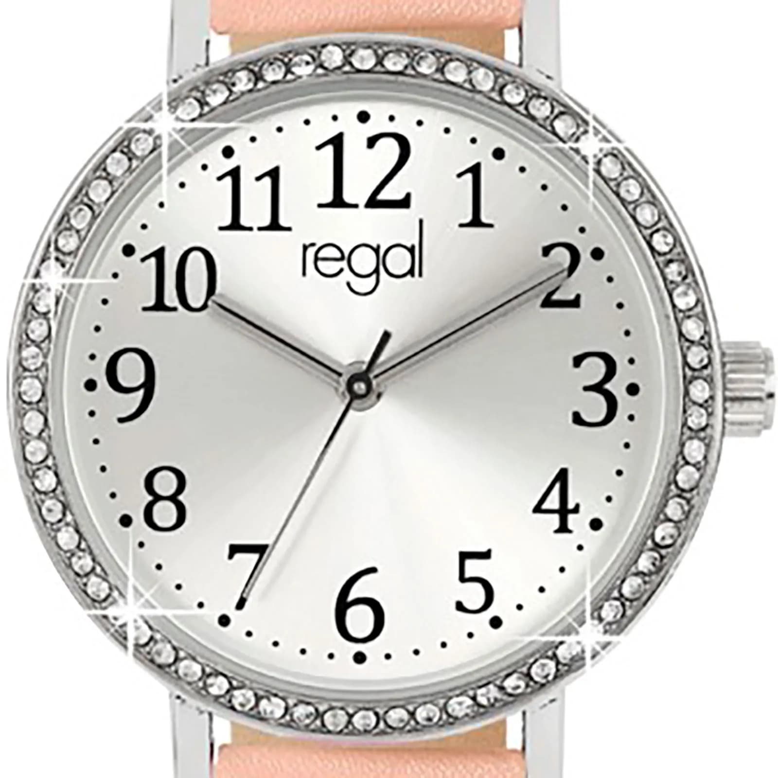 Regal Barnklocka - ljusrosa/silver, strass, 33 mm 2