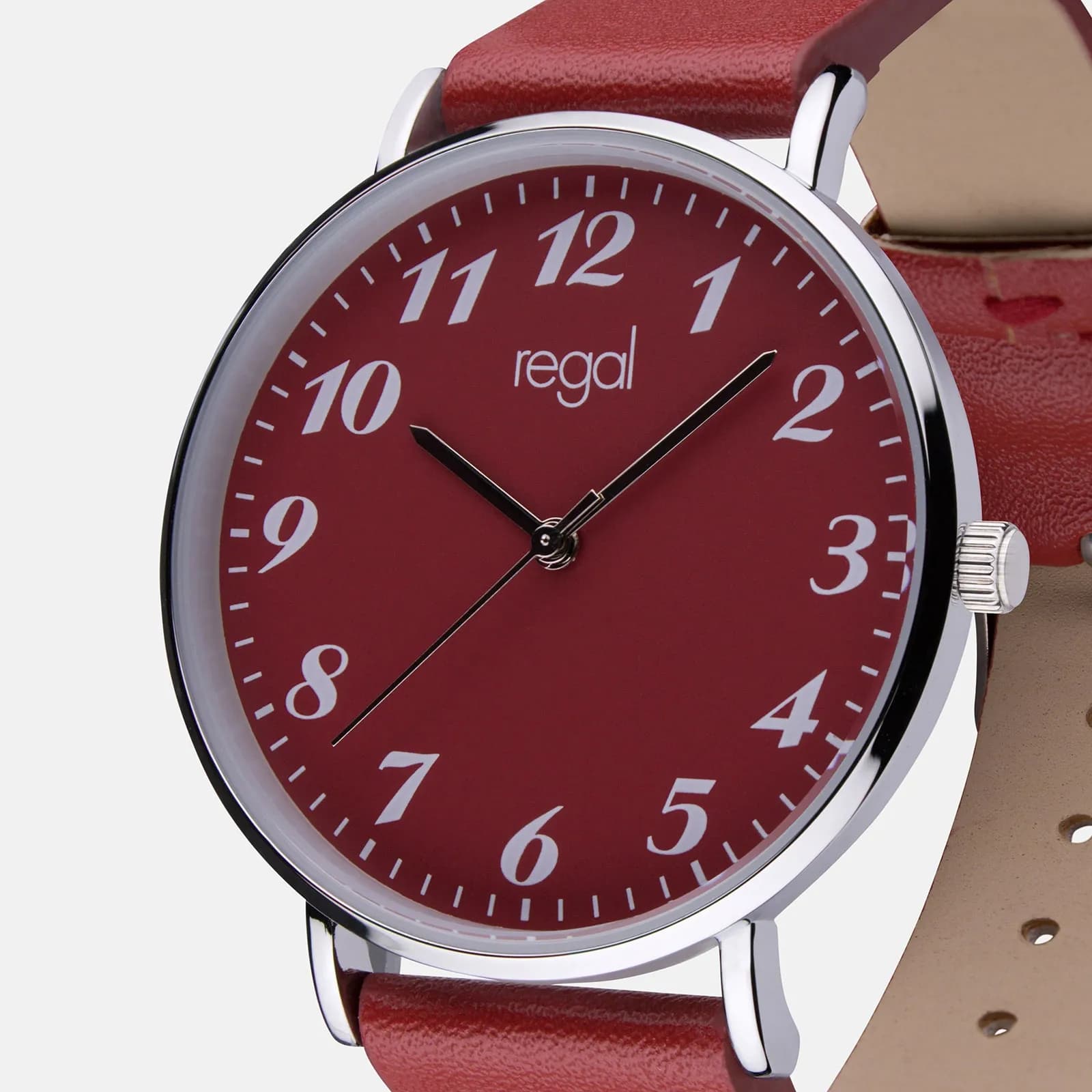 Regal damklocka - rött band, silverton/röd, 38mm 4