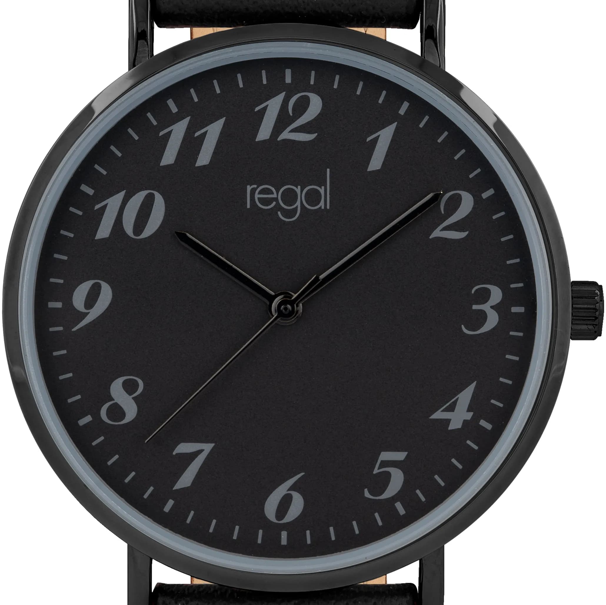 Regal damklocka - svart band, svart tavla, 38mm 2