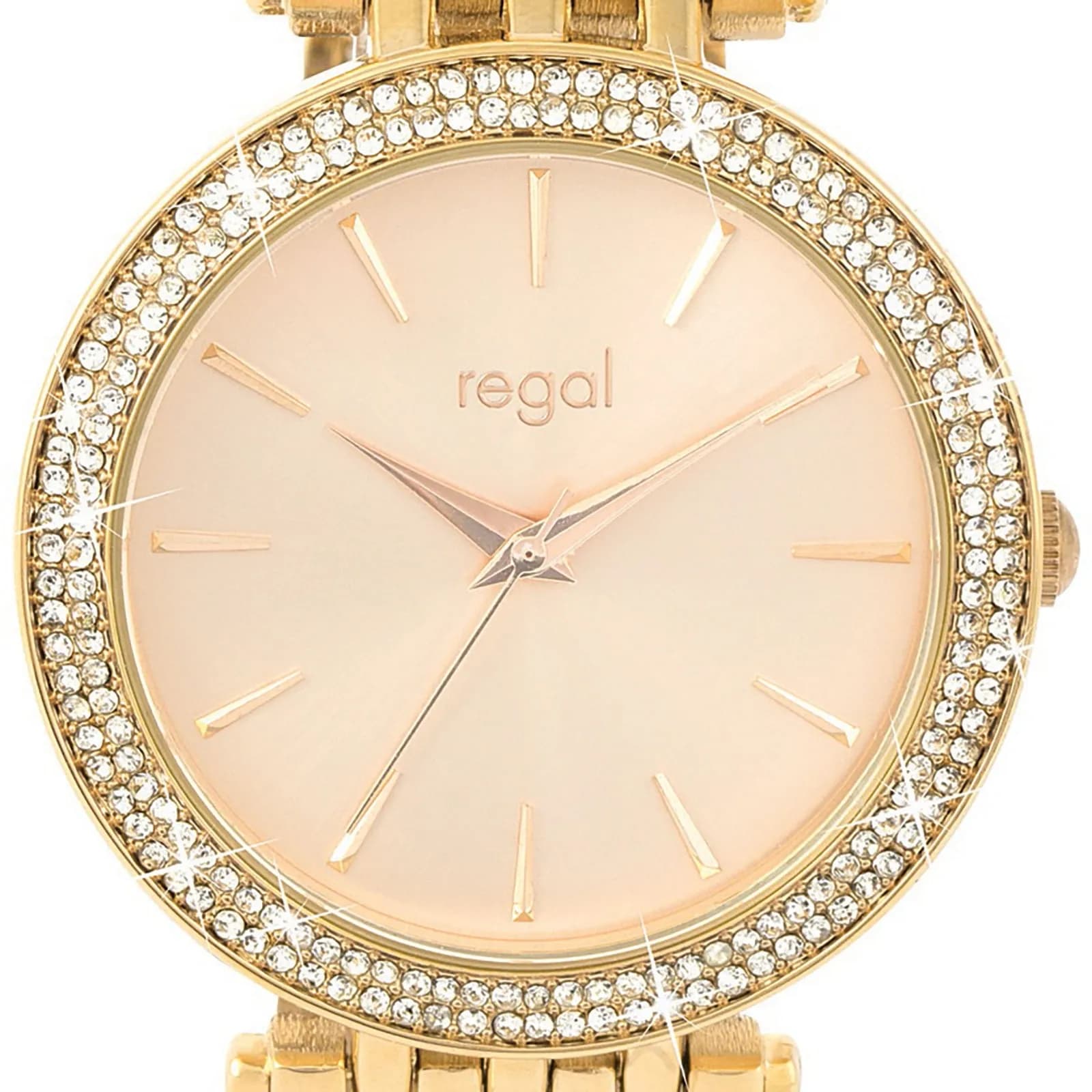 Regal damklocka - metallänk, guldton/champagne, 39mm 2