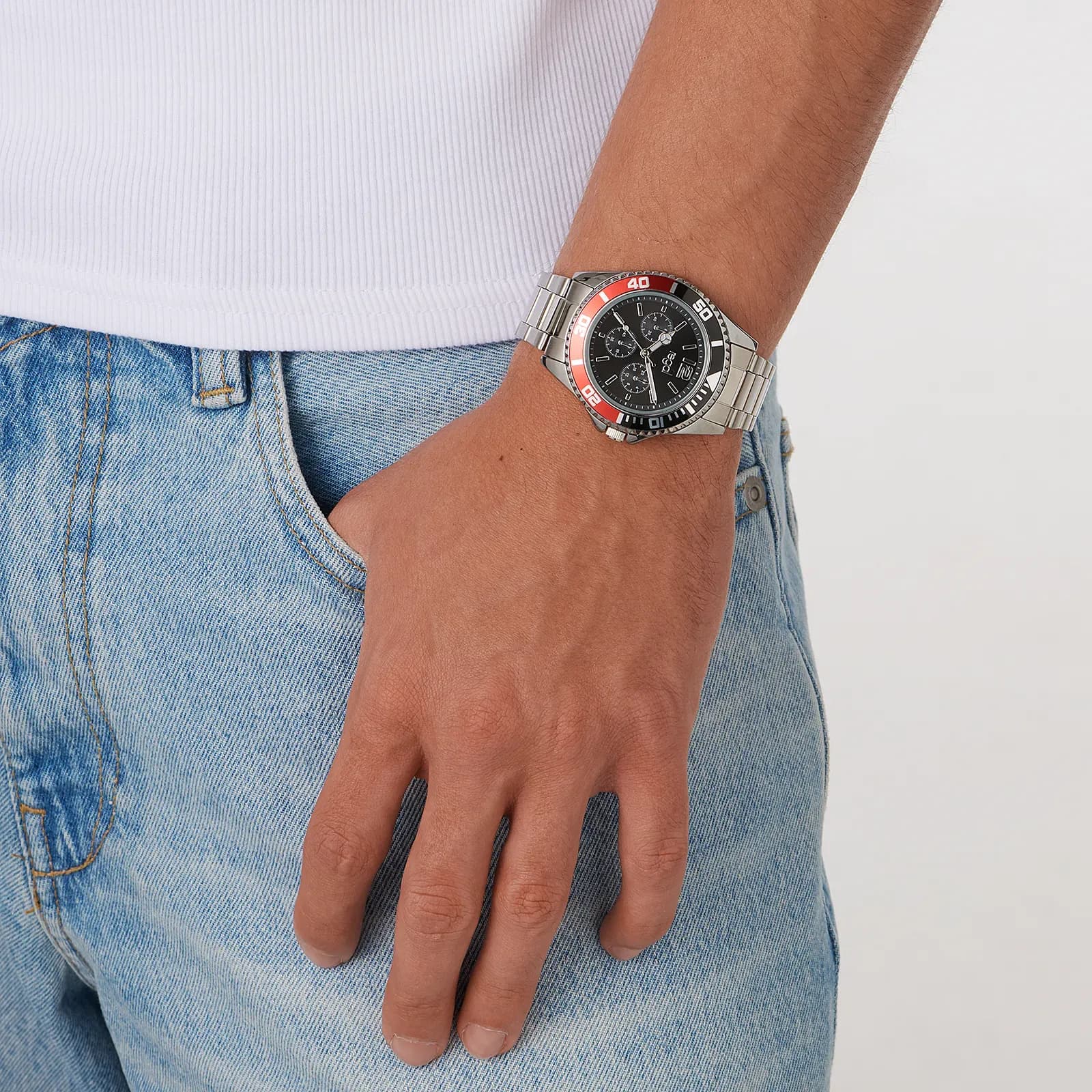 Regal herrklocka svart/silver, metallband - R88013-832 2