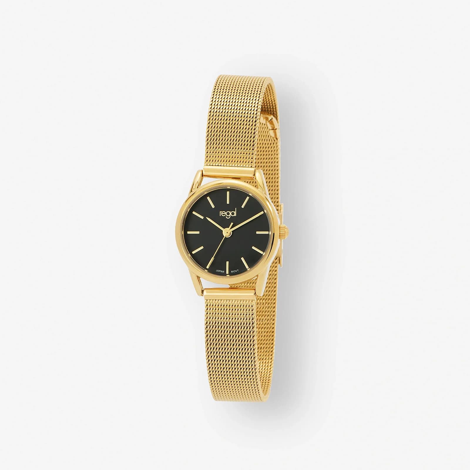 Regal klockset dam - mesh, guld/svart, 24mm 2