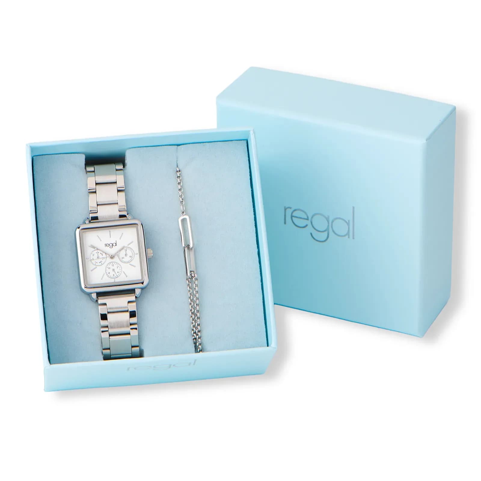 Regal damklocka set, vit/silver, metallband - RG2094-132