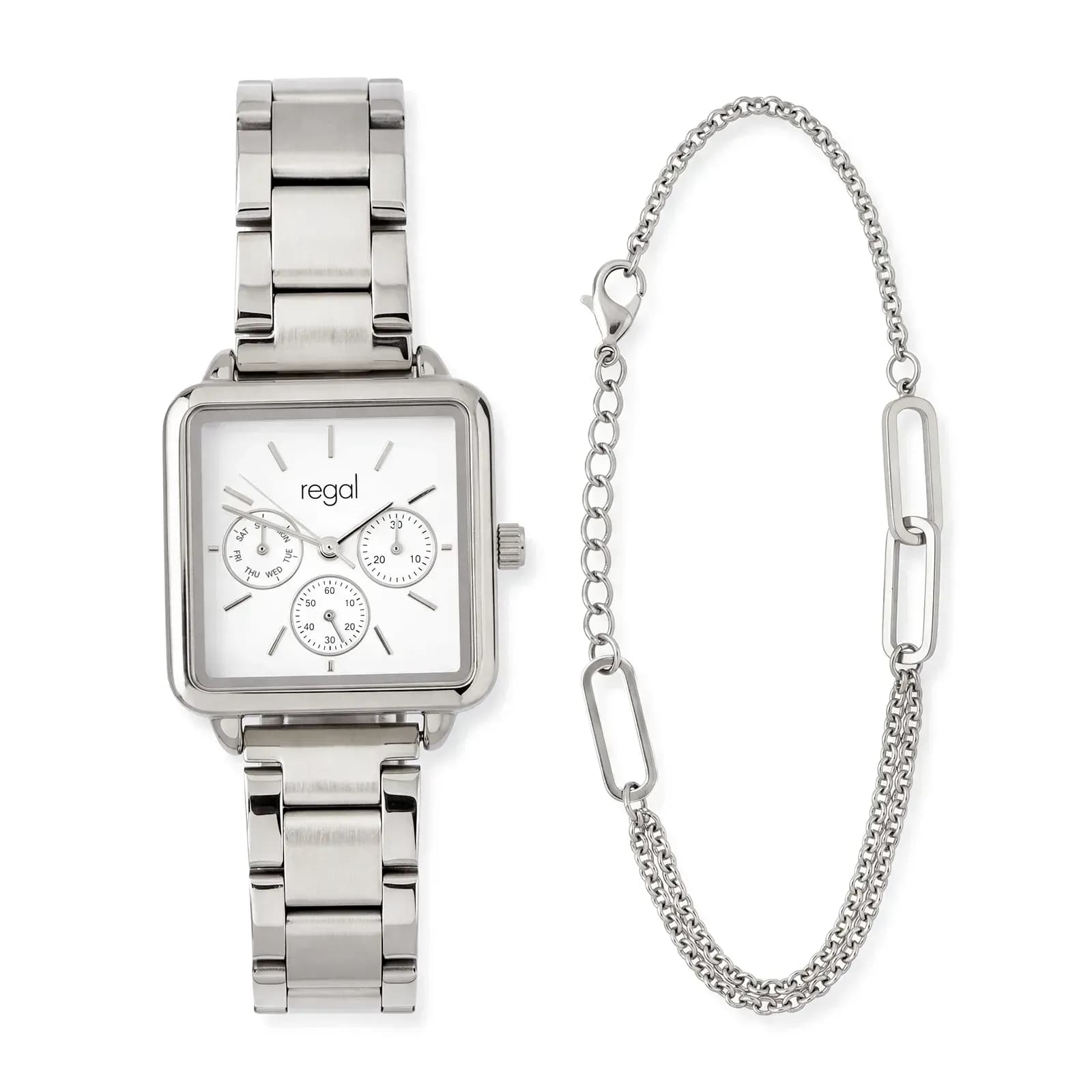 Regal damklocka set, vit/silver, metallband - RG2094-132 2