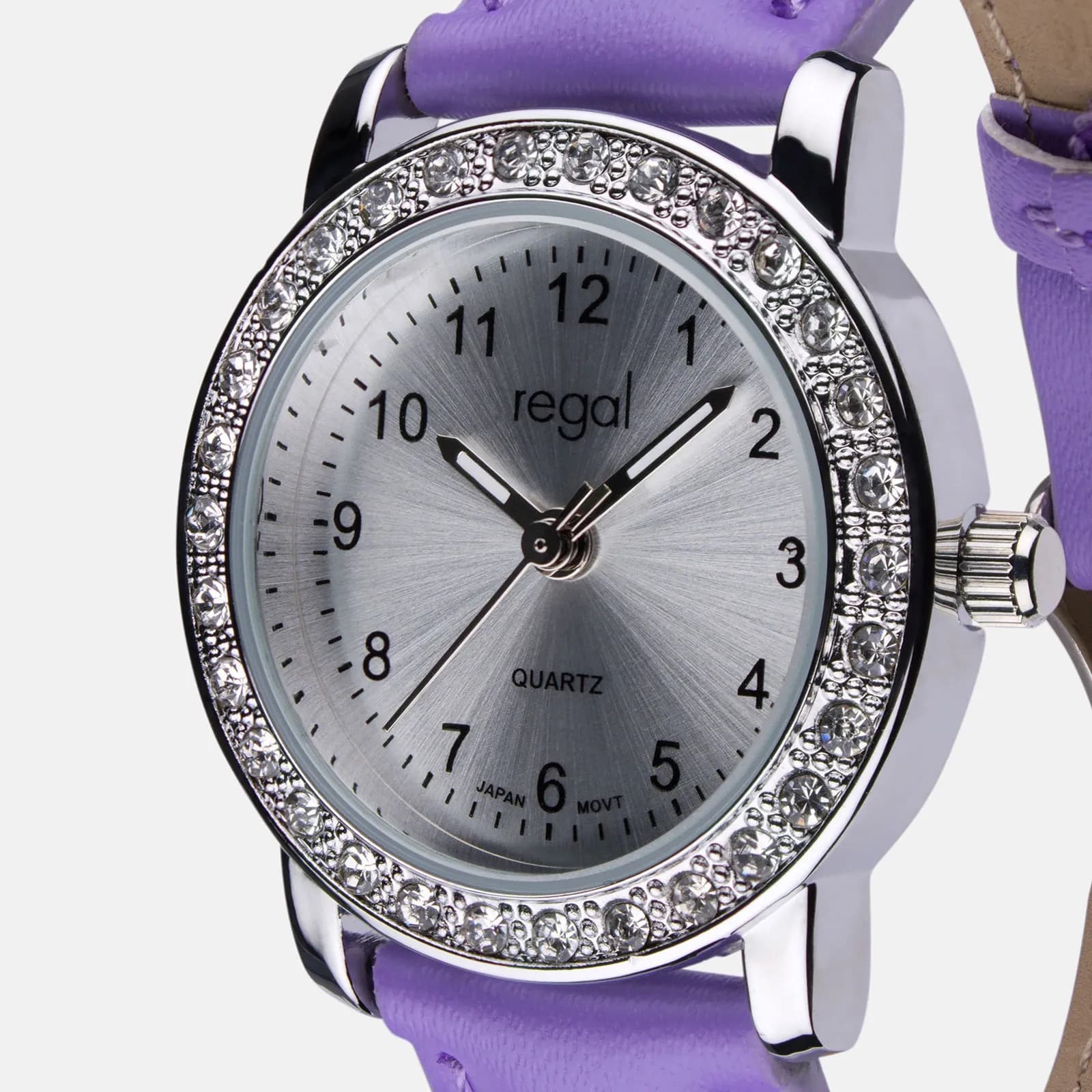 Regal barnklocka, set med armband, silver/lila 28 mm 5