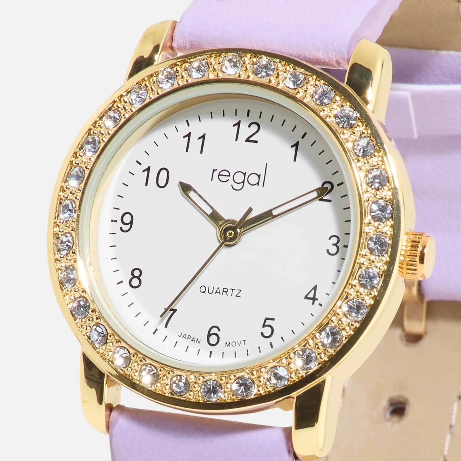 Regal barnklocka, set med armband, guld/ljuslila 28 mm 4